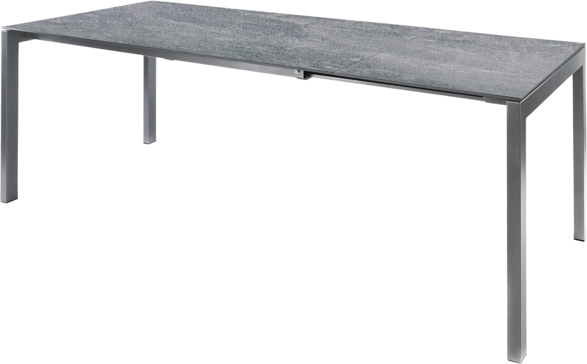 Moderner Fiberglastisch Luzern, ausziehbar von 140 auf 200 cm, perfekt für gemütliche Essensmomente und elegante Anlässe.