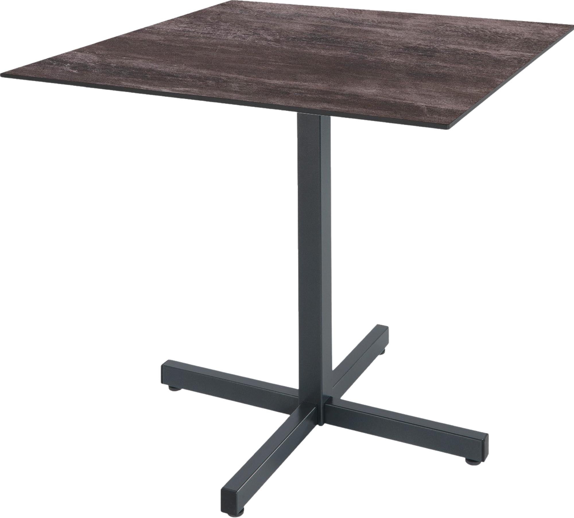Luzern Glasfaser-Gartentisch Decor 80x80 klappbar in Stromboli dunkel präsentiert im Onlineshop von KAQTU Design AG. Gartentisch ist von Schaffner