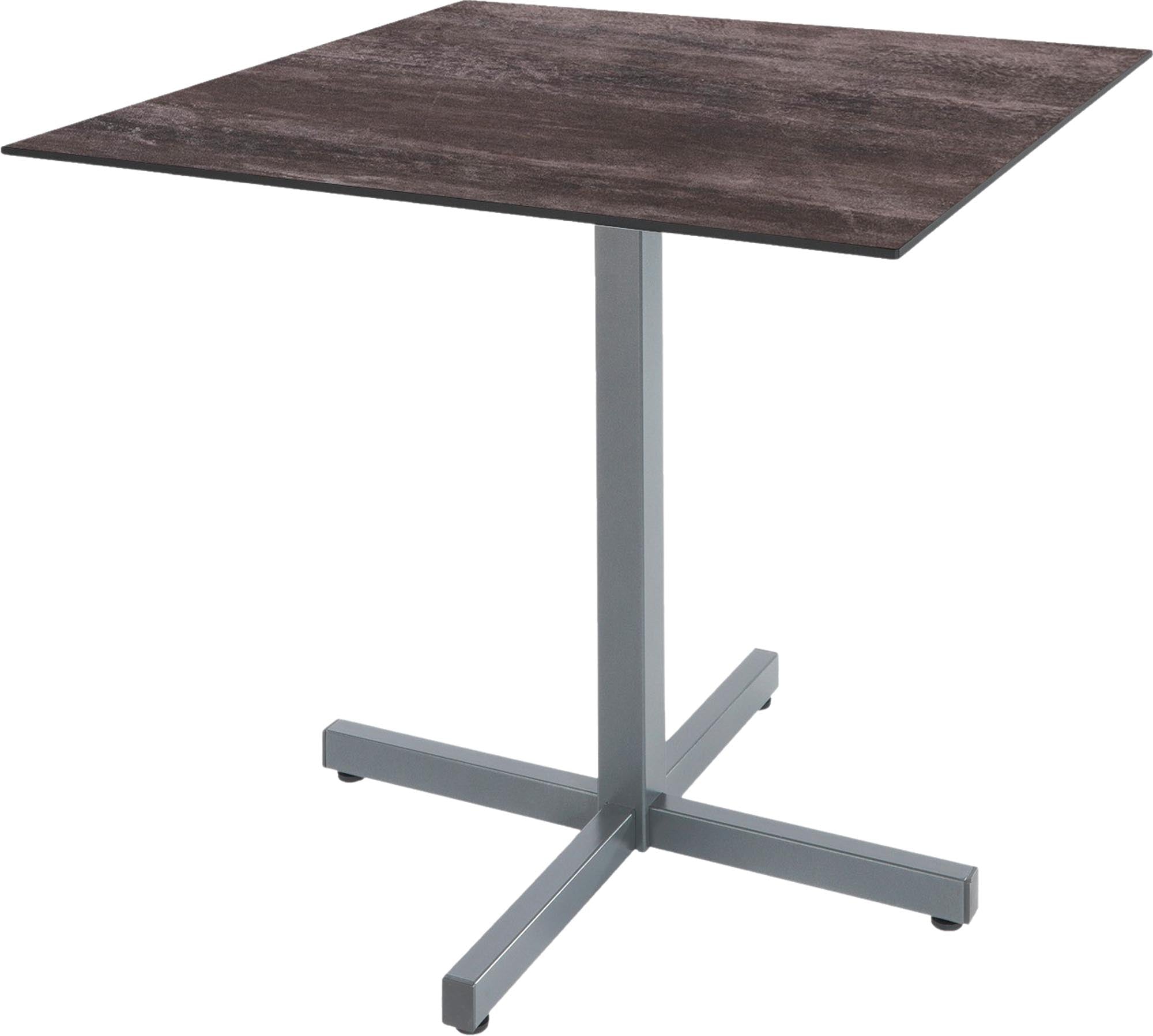 Hochwertiger, wetterfester Luzern Glasfaser-Gartentisch 80x80 cm, klappbar, pflegeleicht, robust und stilvoll – perfekt für Garten, Terrasse und Balkon.