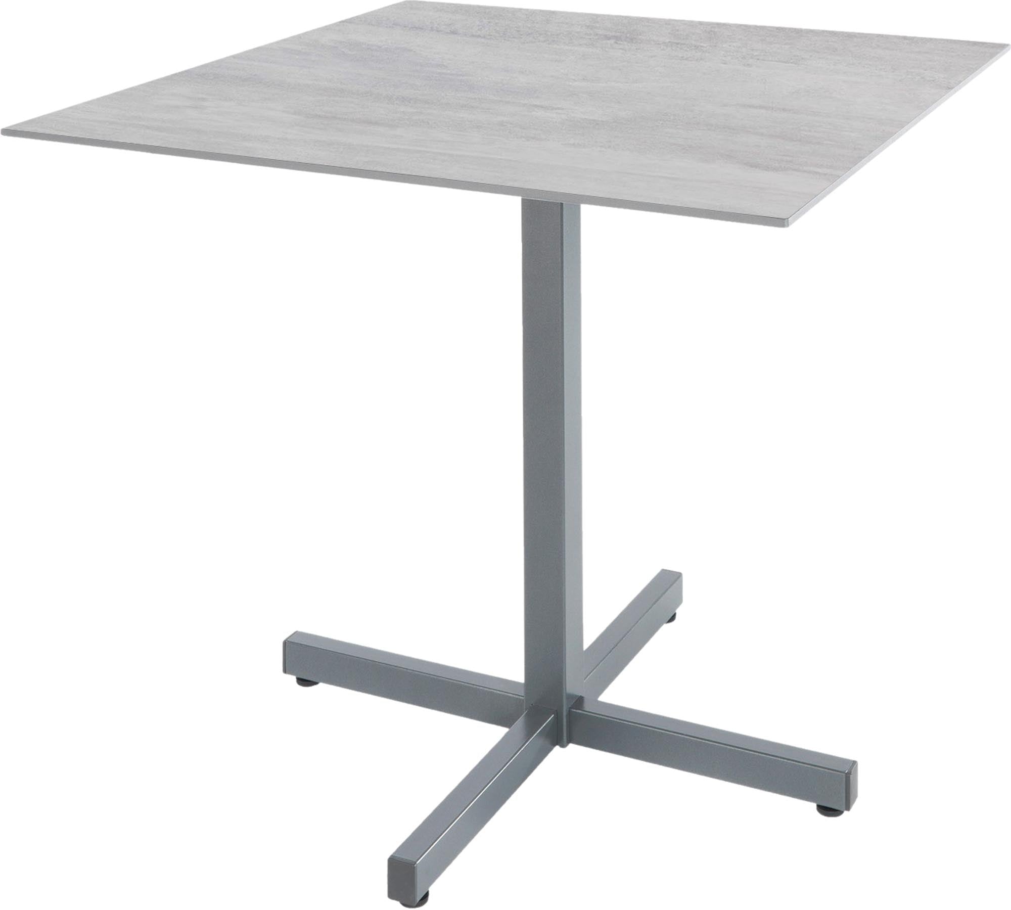 Eleganter, wetterfester Luzern Glasfaser-Gartentisch 80x80 cm, klappbar, pflegeleicht, robust und ideal für den Outdoor-Bereich.