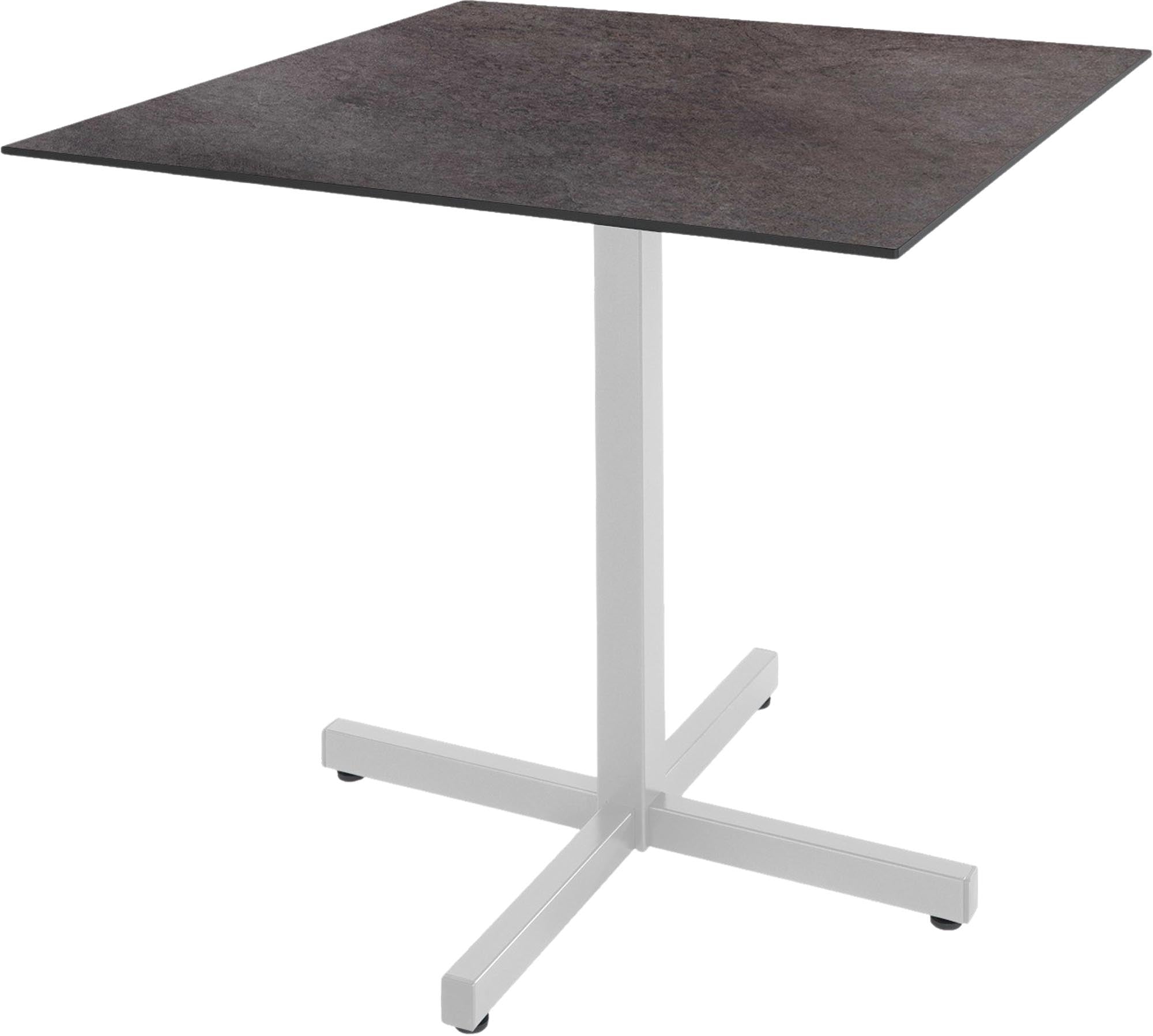 Erleben Sie den Fiberglastisch Basel 80 x 80 von Schaffner – elegant, robust und ideal für entspannte Stunden im Freien.