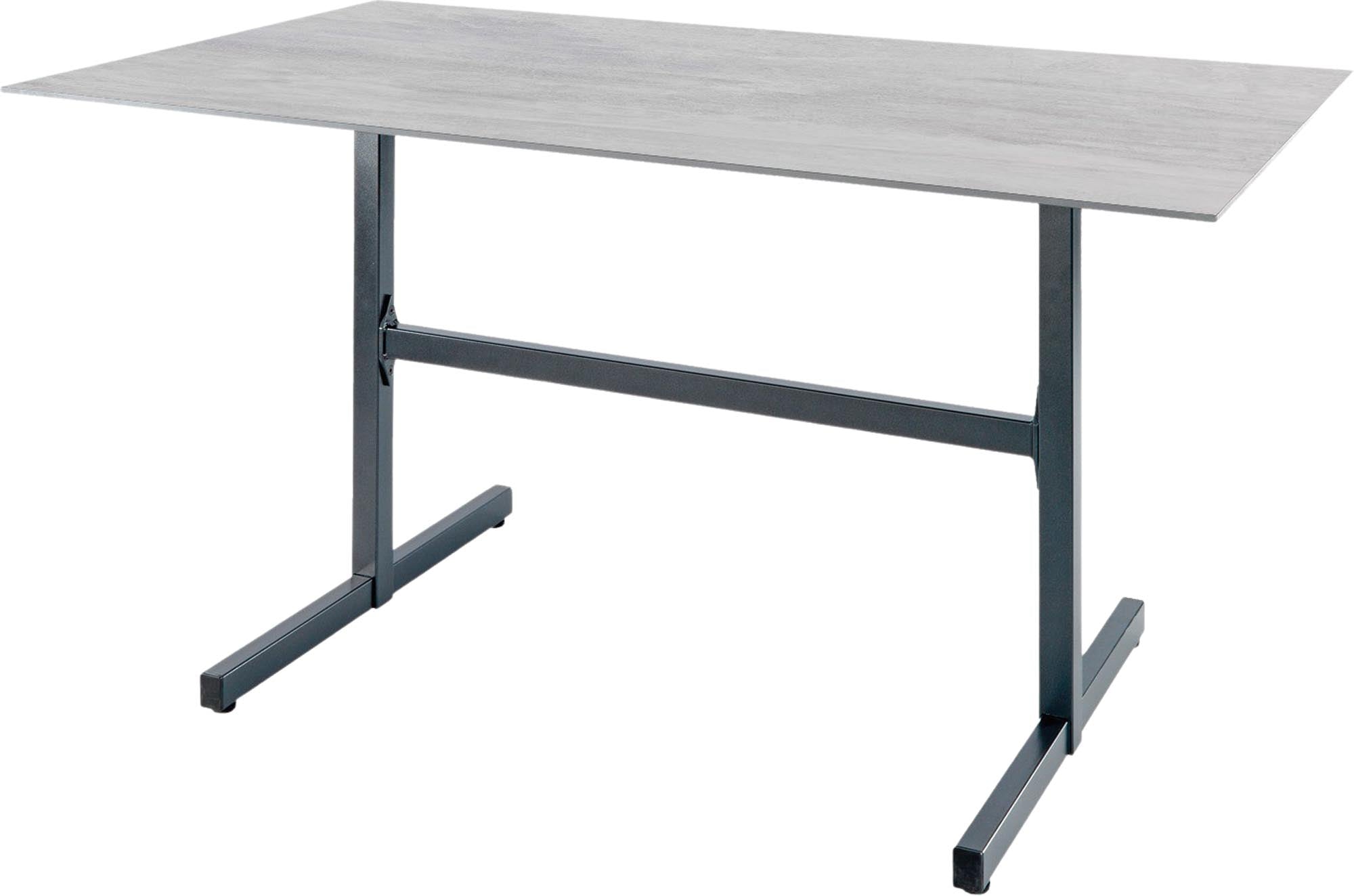 Hochwertiger, wetterfester Luzern Glasfaser-Gartentisch 120x80 cm, klappbar und langlebig – stilvoller Outdoor-Tisch für Garten, Balkon und Terrasse.