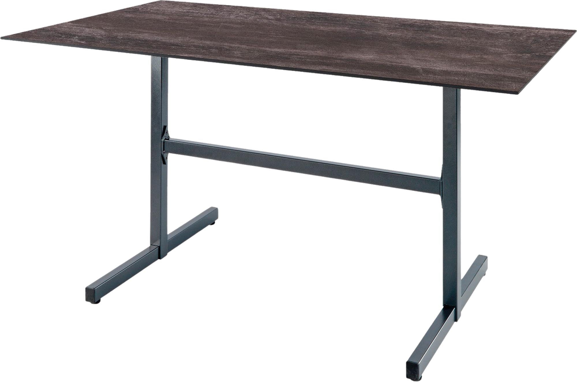 Luzern Glasfaser-Gartentisch Decor 140x80 klappbar in Stromboli dunkel / Graphit präsentiert im Onlineshop von KAQTU Design AG. Gartentisch ist von Schaffner