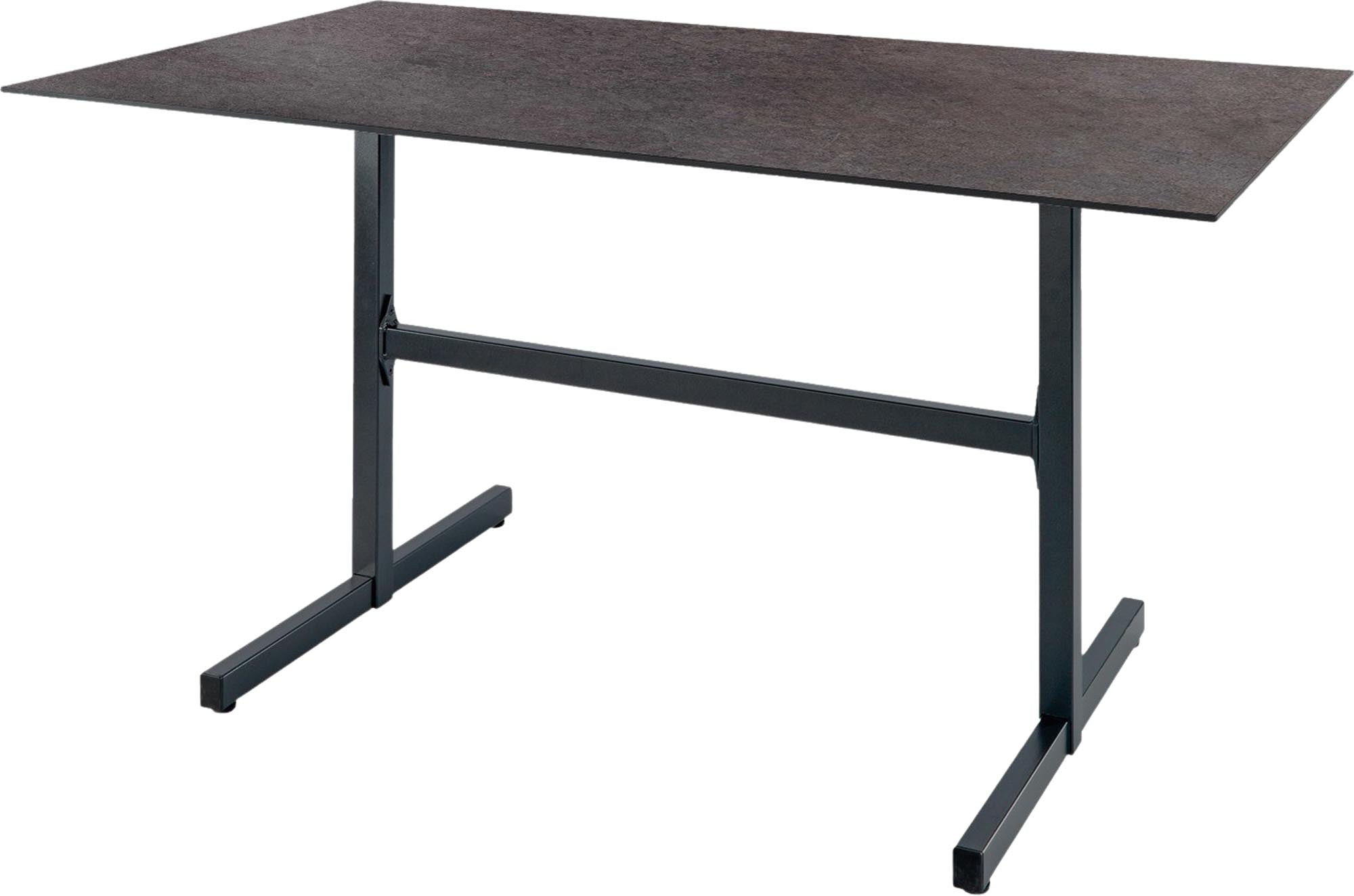 Luzern Glasfaser-Gartentisch Decor 140x80 klappbar in Cooperfield / Anthrazit präsentiert im Onlineshop von KAQTU Design AG. Gartentisch ist von Schaffner