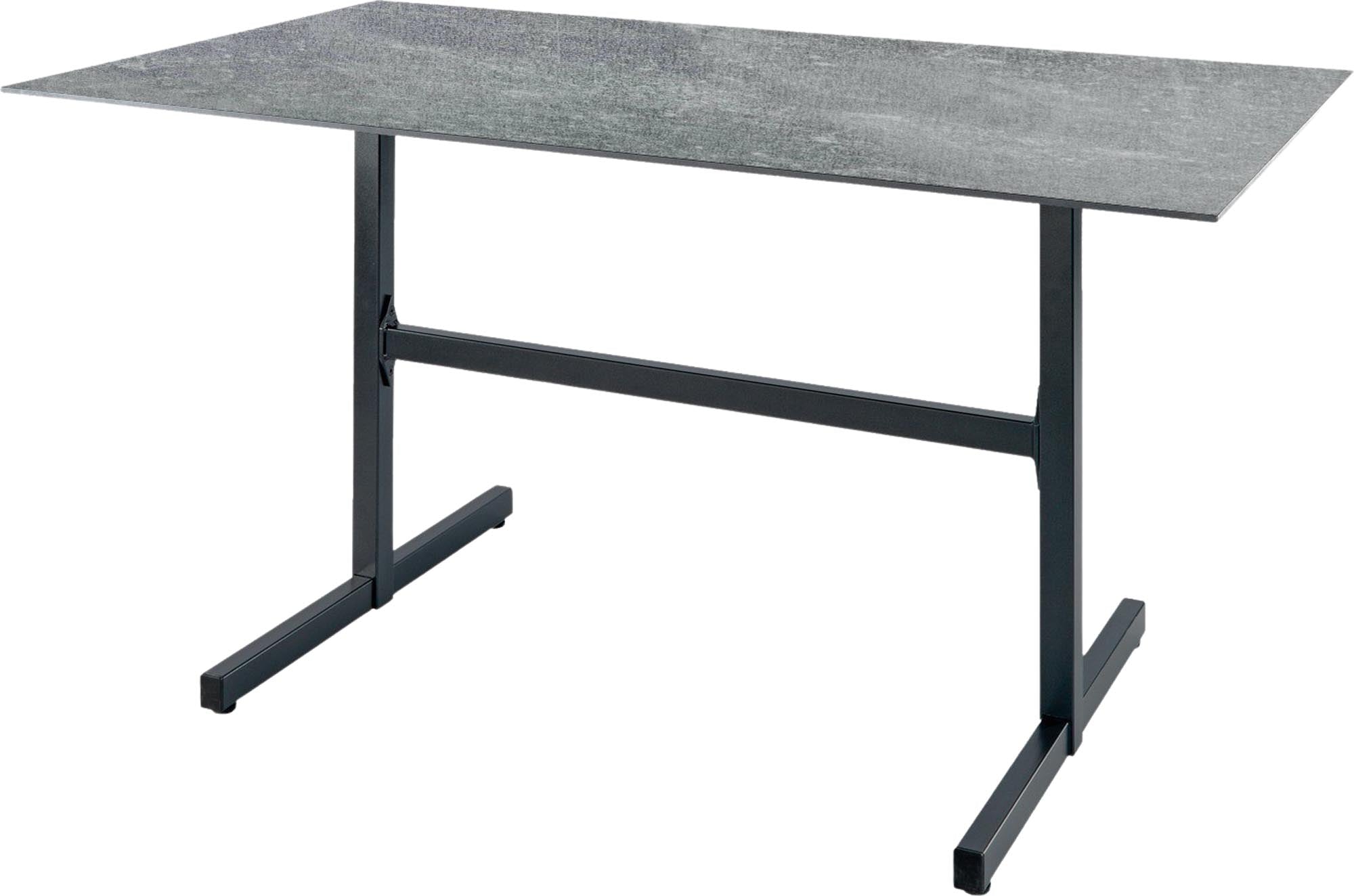 Luzern Glasfaser-Gartentisch Decor 140x80 klappbar in Beton / Anthrazit präsentiert im Onlineshop von KAQTU Design AG. Gartentisch ist von Schaffner