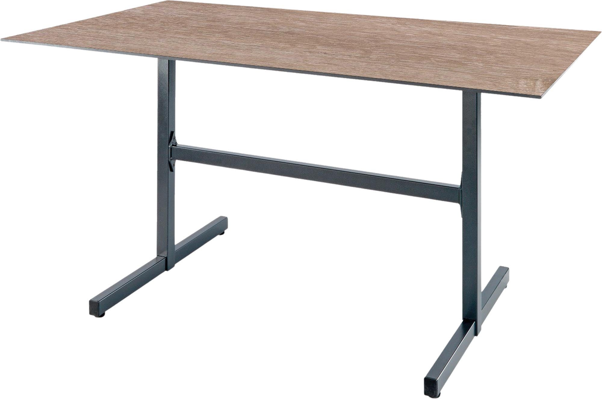 Luzern Glasfaser-Gartentisch Decor 140x80 klappbar in Eiche Landhaus / Graphit präsentiert im Onlineshop von KAQTU Design AG. Gartentisch ist von Schaffner