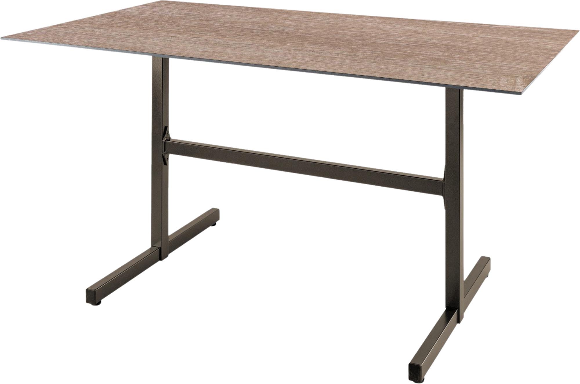 Luzern Glasfaser-Gartentisch Decor 140x80 klappbar in Eiche Landhaus / Champagner präsentiert im Onlineshop von KAQTU Design AG. Gartentisch ist von Schaffner