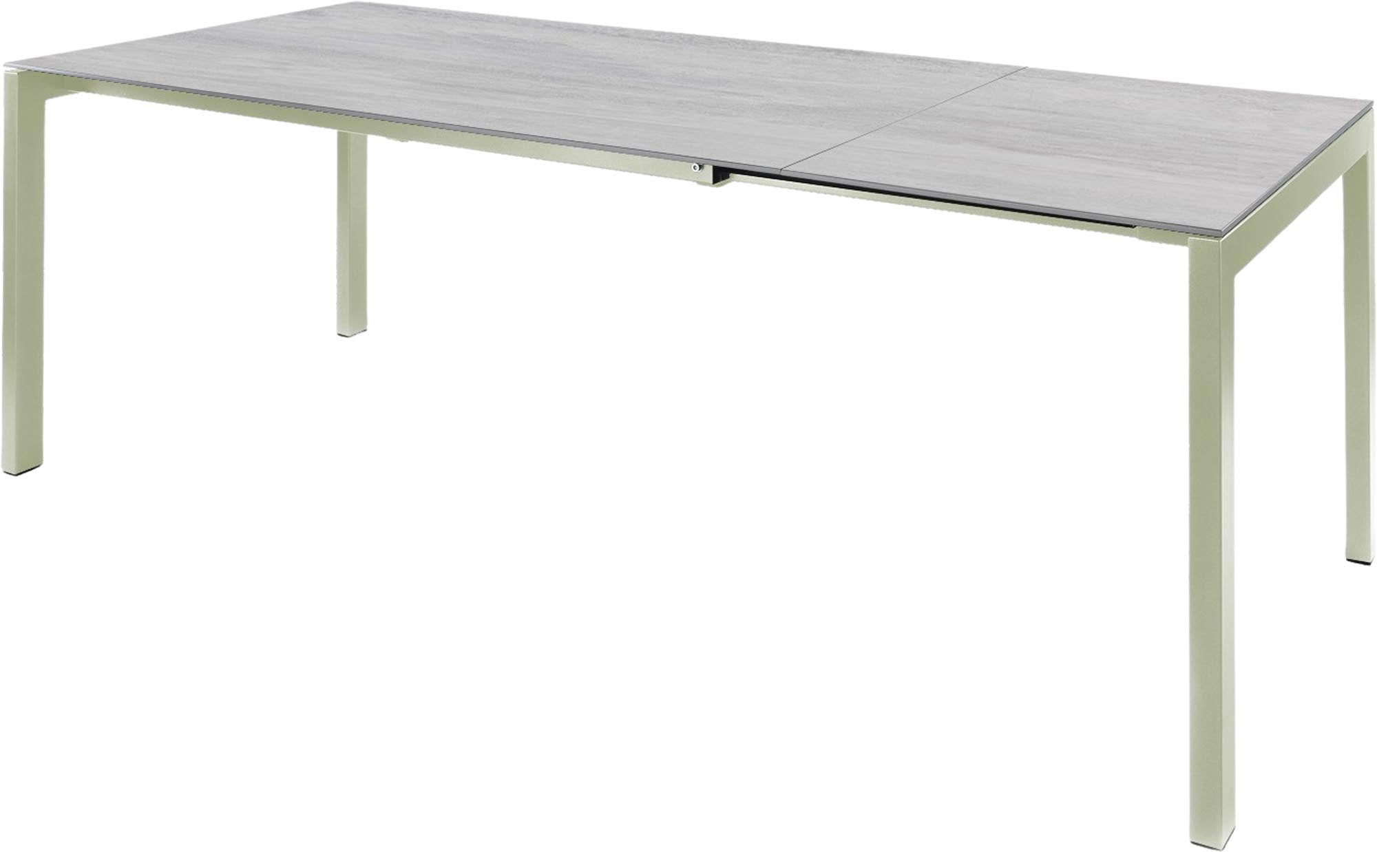 Luzern Glasfaser-Gartentisch 160/220x100 ausziehbar in Stromboli hell präsentiert im Onlineshop von KAQTU Design AG. Gartentisch ist von Schaffner