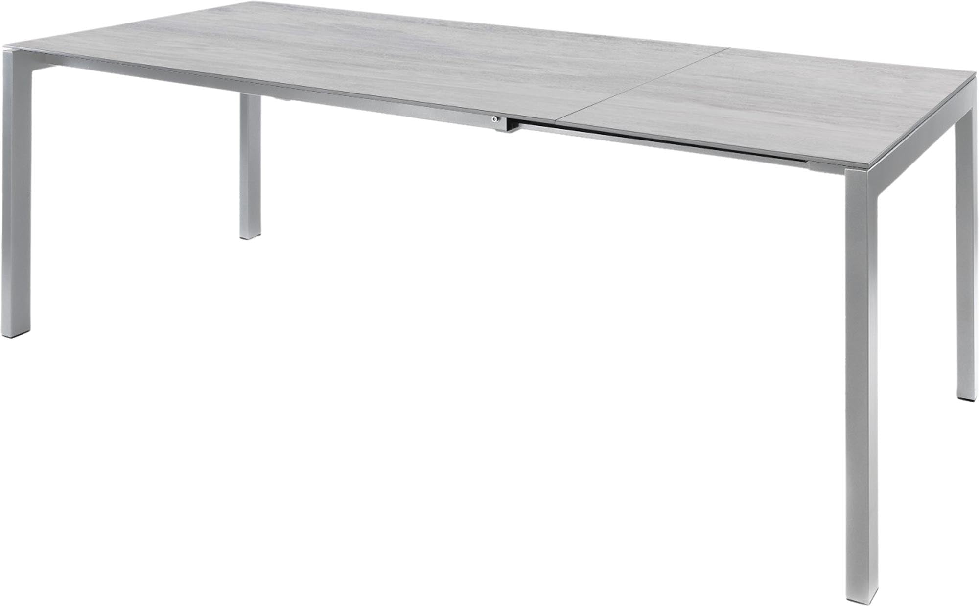 Luzern Glasfaser-Gartentisch 160/220x100 ausziehbar in Stromboli hell präsentiert im Onlineshop von KAQTU Design AG. Gartentisch ist von Schaffner