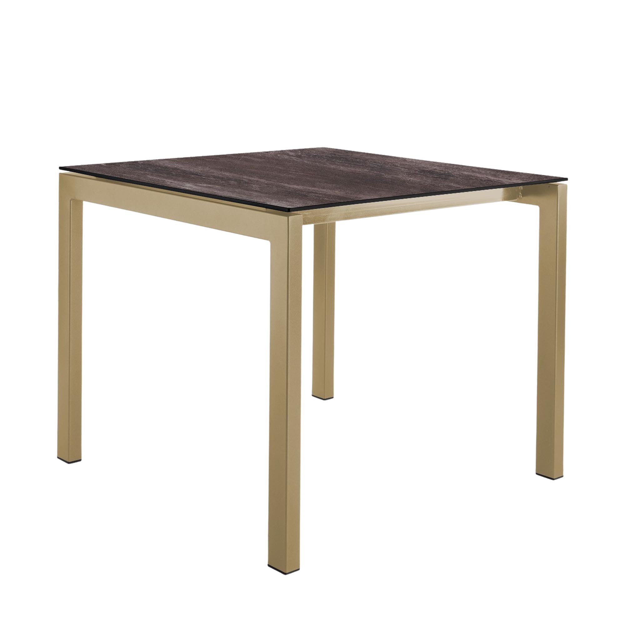 Moderner Luzern Glasfaser-Gartentisch 90x90 von Schaffner: wetterfest, ausziehbar, langlebig, pflegeleichtes Design, perfekt für Garten, Balkon und Terrasse.