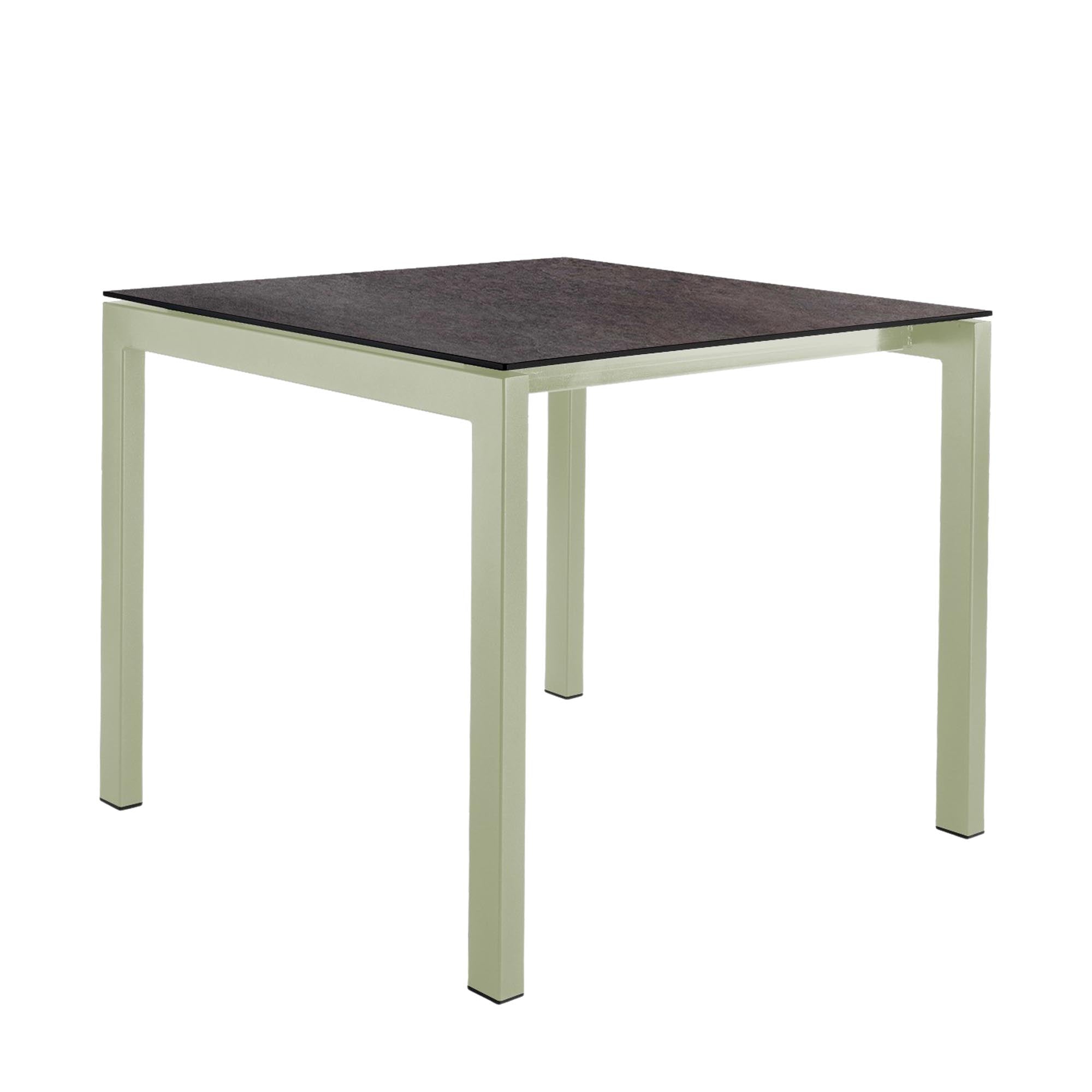 Moderner Luzern Glasfaser-Gartentisch 90x90 von Schaffner: wetterfest, flexibel, langlebig, pflegeleicht, elegantes Design, ideal für Garten, Balkon und Terrasse.
