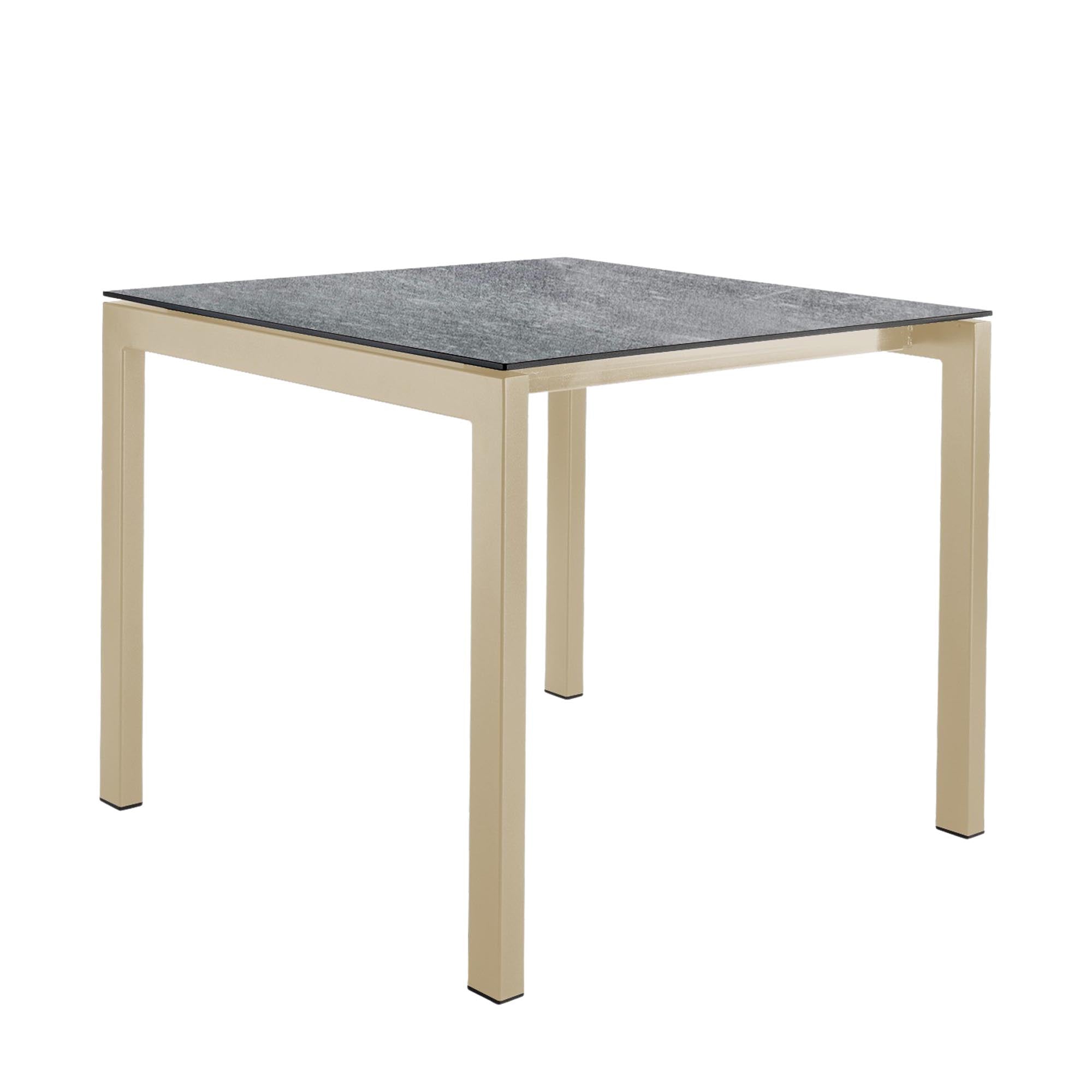 Eleganter Luzern Glasfaser-Gartentisch 90x90 von Schaffner, wetterfest, ausziehbar, abklappbar, langlebig, pflegeleicht und perfekt für Garten, Terrasse oder Balkon.
