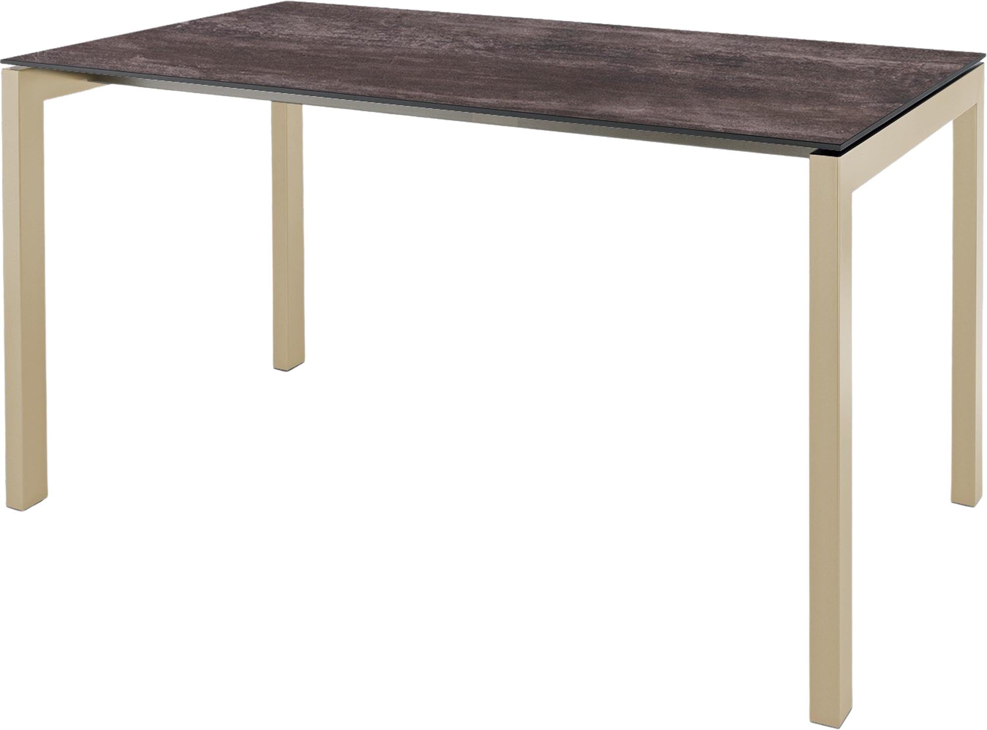 Luzern Glasfaser-Gartentisch 160x90 in Stromboli dunkel / Pastellsand präsentiert im Onlineshop von KAQTU Design AG. Gartentisch ist von Schaffner