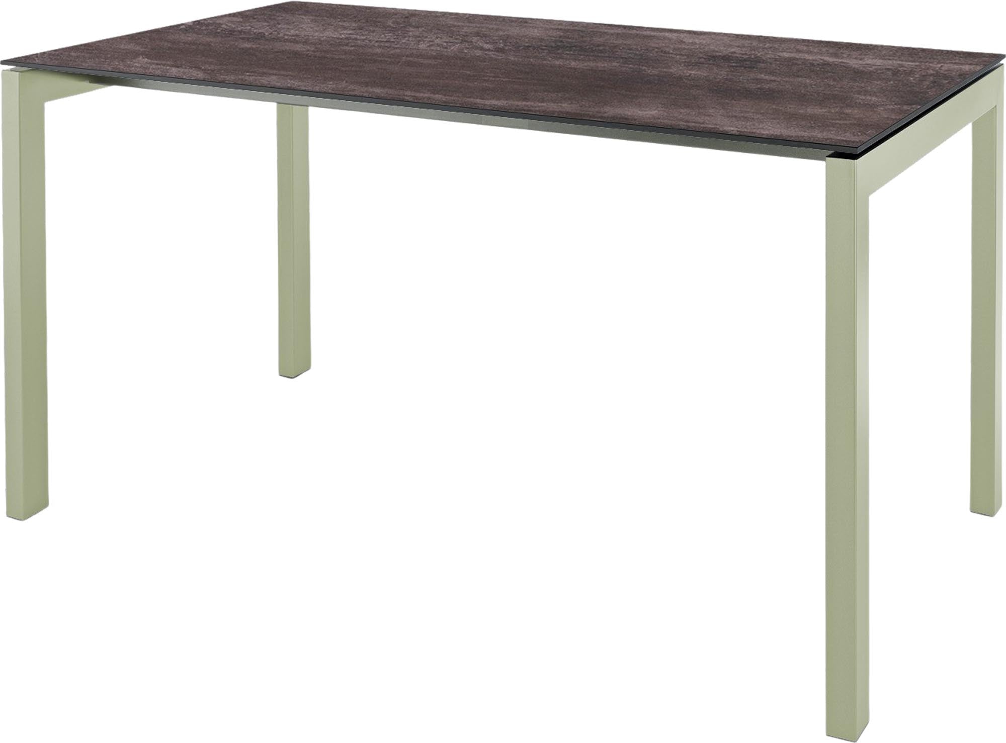 Luzern Glasfaser-Gartentisch 160x90 in Stromboli dunkel / Pastellgrün präsentiert im Onlineshop von KAQTU Design AG. Gartentisch ist von Schaffner