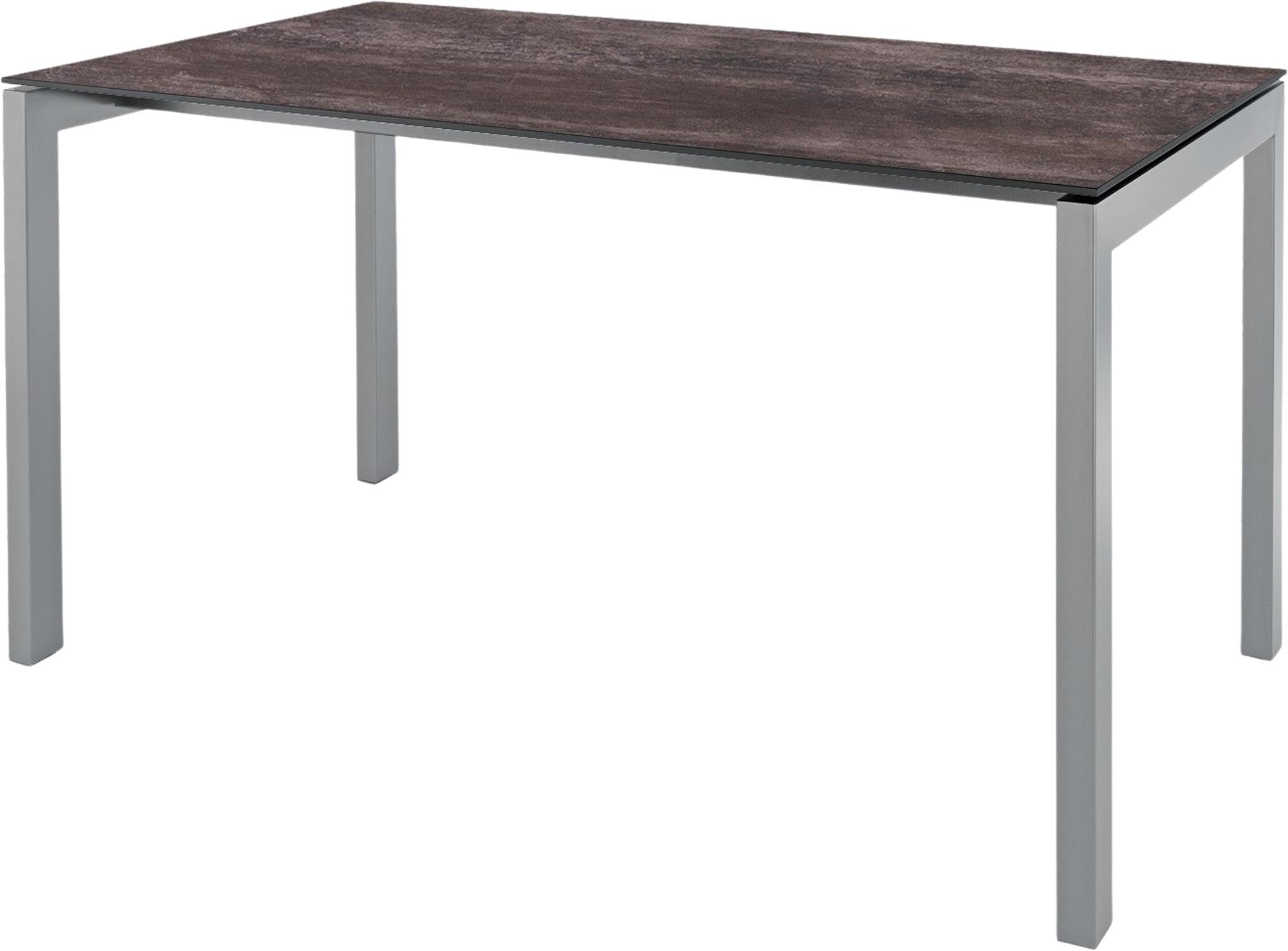 Luzern Glasfaser-Gartentisch 160x90 in Stromboli dunkel / Alusilber präsentiert im Onlineshop von KAQTU Design AG. Gartentisch ist von Schaffner