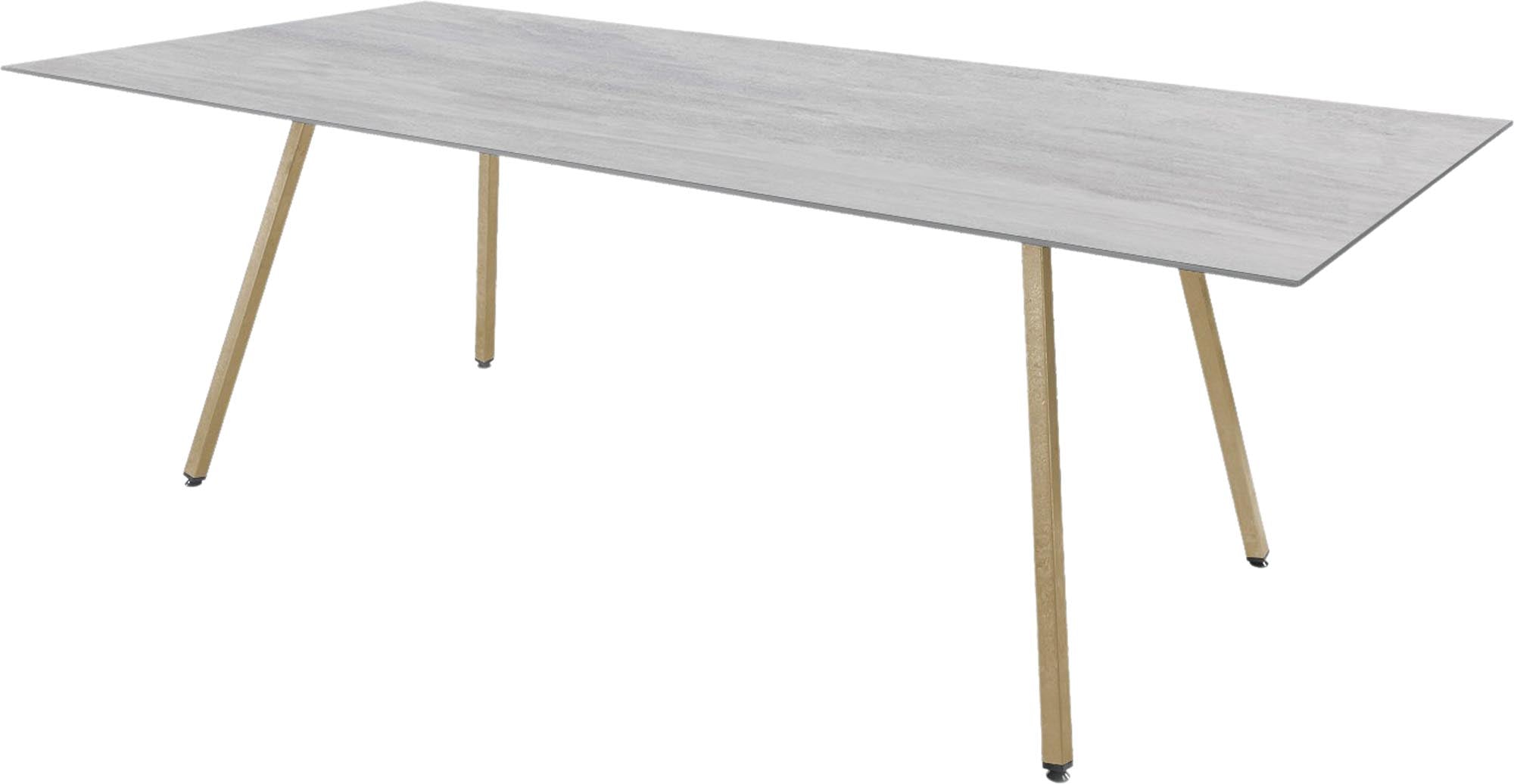 Robuster Fiberglastisch Chur von Schaffner für langlebige Outdoor-Möbel.