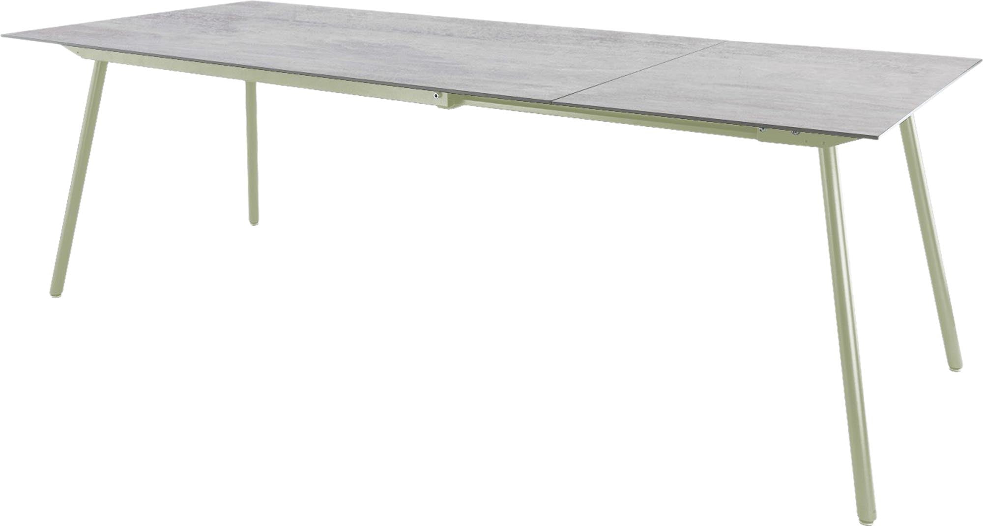 Eleganter, ausziehbarer Gartentisch aus Glasfaser, 160/220x90 cm, perfekt für gesellige Runden im Freien und stilvolle Terrassen.