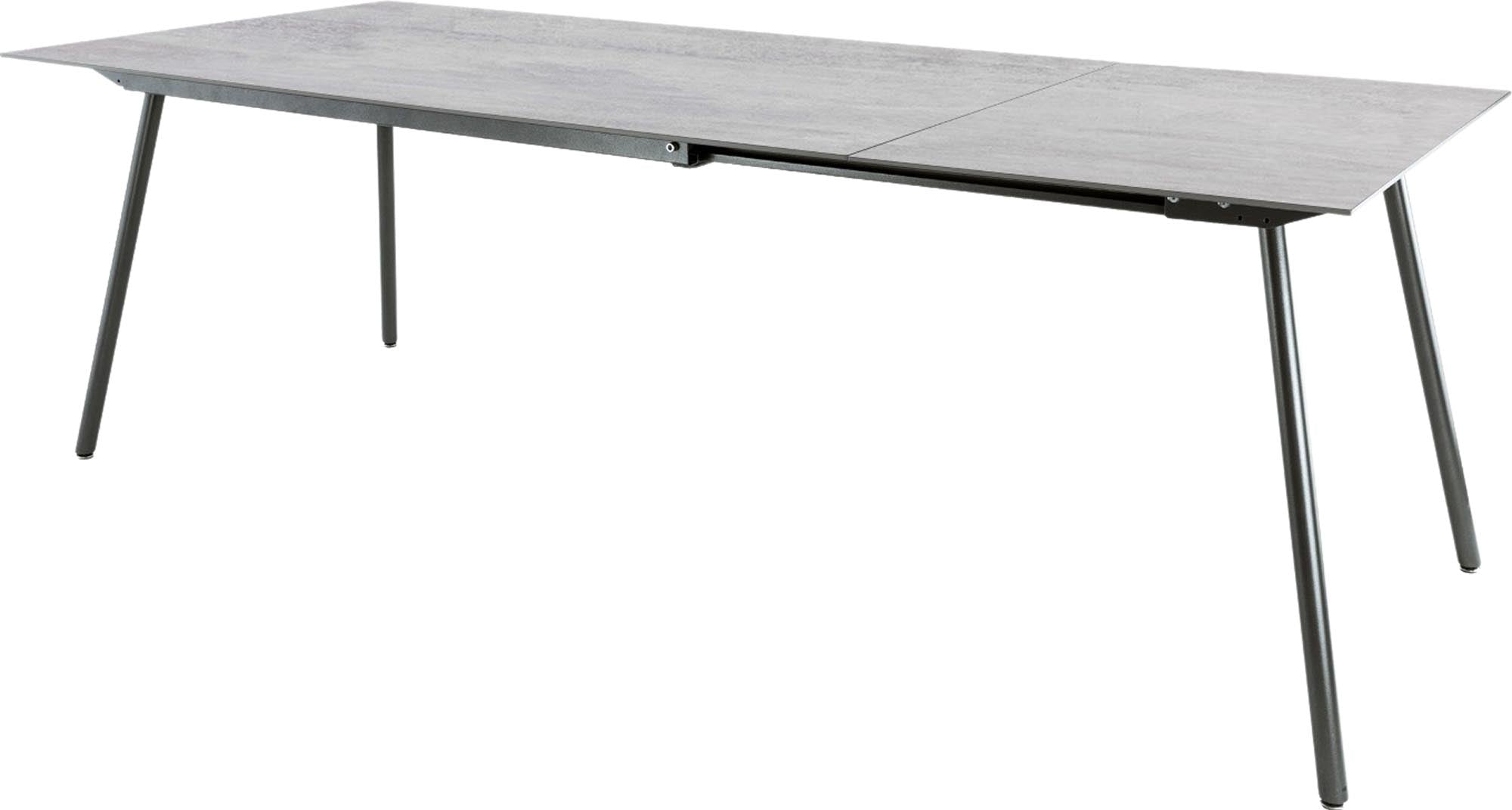 Locarno Glasfaser-Gartentisch 160/220x90 ausziehbar in Stromboli hell präsentiert im Onlineshop von KAQTU Design AG. Gartentisch ist von Schaffner