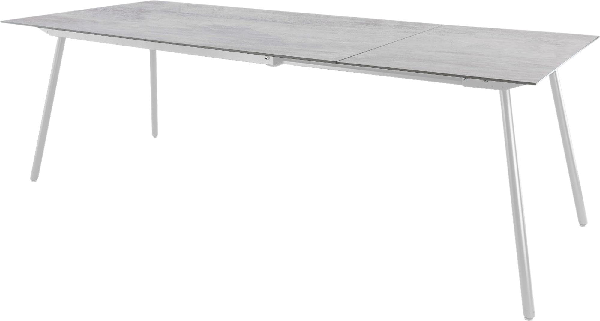 Locarno Glasfaser-Gartentisch 160/220x90 ausziehbar in Stromboli hell präsentiert im Onlineshop von KAQTU Design AG. Gartentisch ist von Schaffner