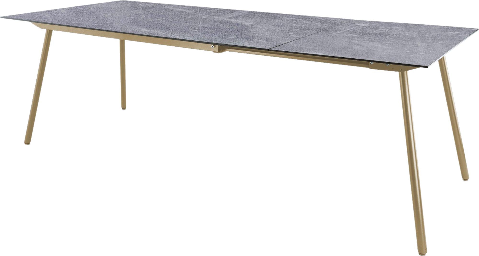 Locarno Glasfaser-Gartentisch 160/220x90 ausziehbar in Beton präsentiert im Onlineshop von KAQTU Design AG. Gartentisch ist von Schaffner