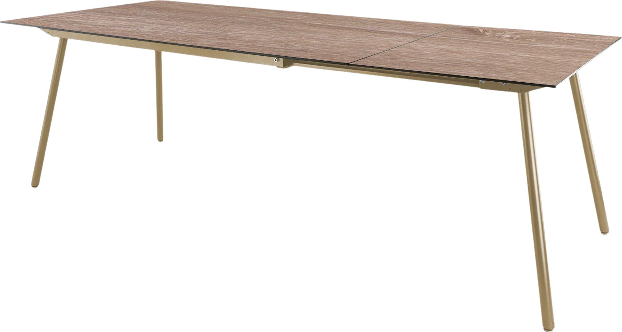 Eleganter ausziehbarer Glasfaser-Gartentisch 160/220x90cm, wetterfest, hitzebeständig, pflegeleicht, langlebig, modernes Design, Swiss Made.