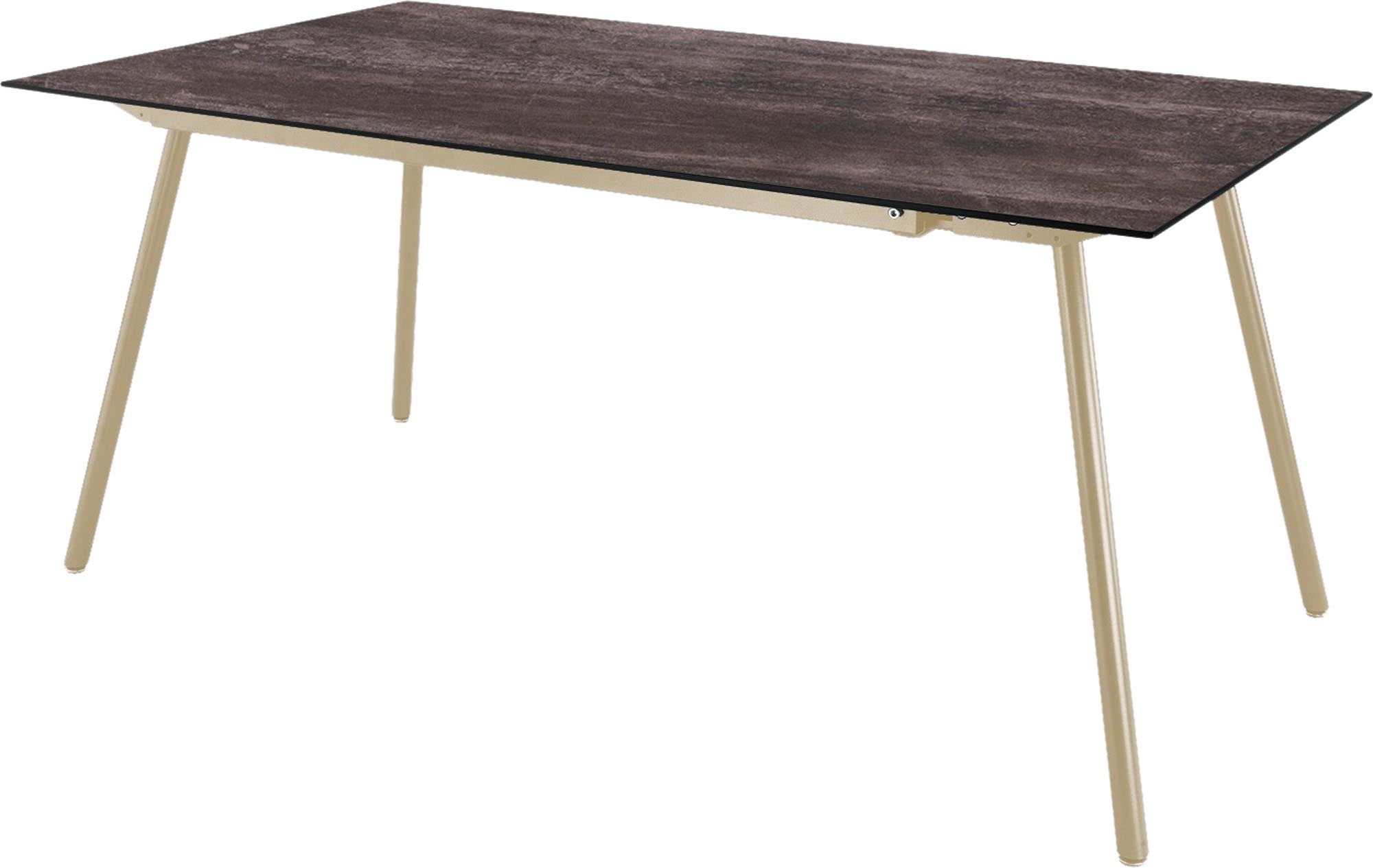 Locarno Glasfaser-Gartentisch 160x90 in Stromboli dunkel präsentiert im Onlineshop von KAQTU Design AG. Gartentisch ist von Schaffner