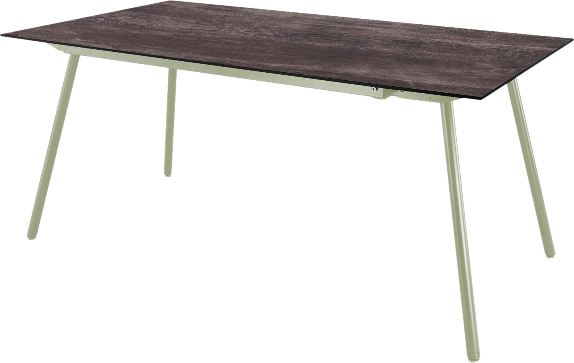 Locarno Glasfaser-Gartentisch 160x90 in Stromboli dunkel präsentiert im Onlineshop von KAQTU Design AG. Gartentisch ist von Schaffner