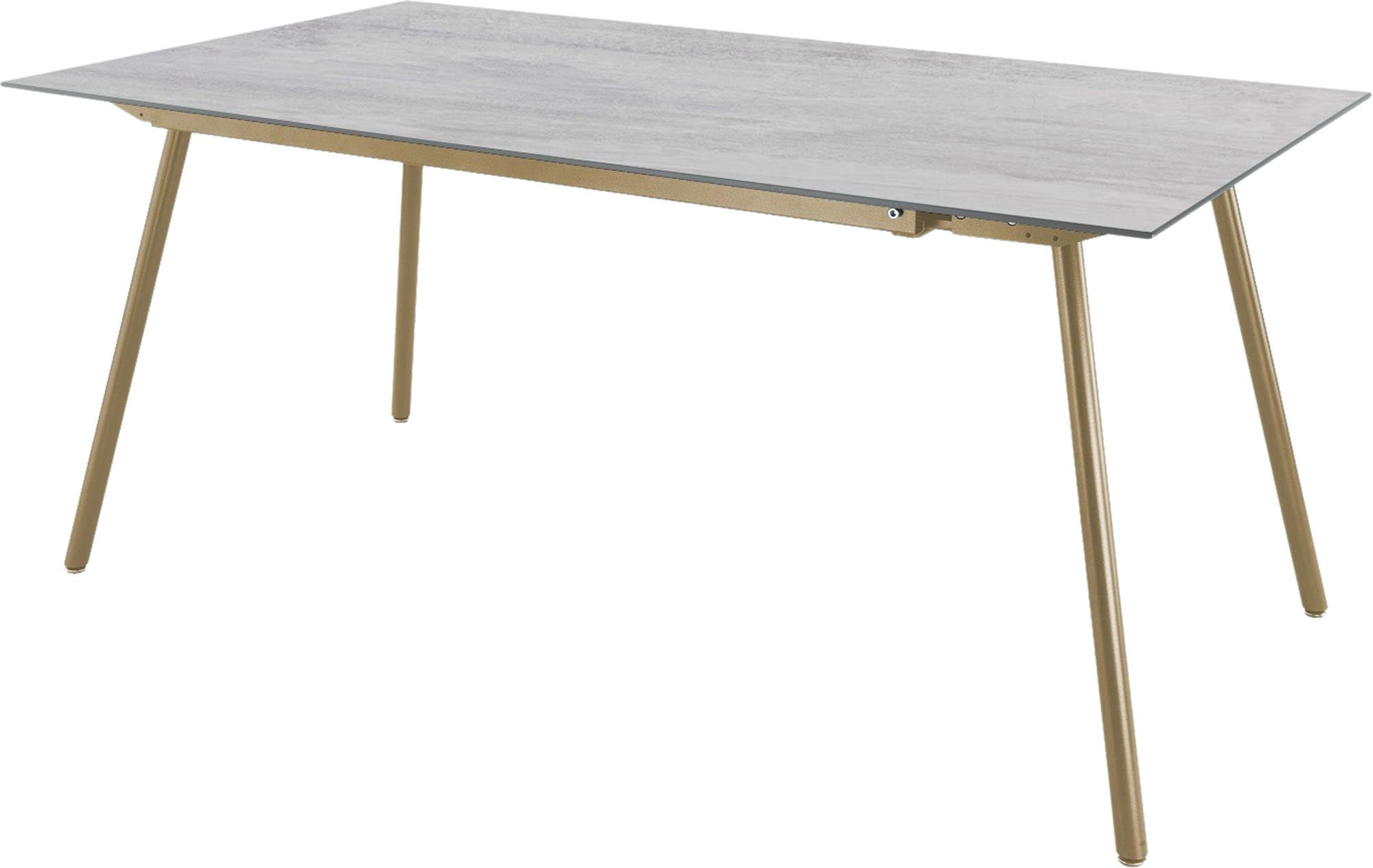 Eleganter 160x90 cm Glasfaser-Gartentisch von Schaffner, wetterfest, langlebig, pflegeleicht, modernes Design – perfekt für Garten, Balkon und Terrasse.