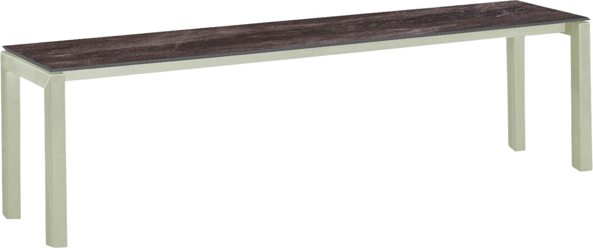 Luzern Glasfaser-Gartenbank Decor 160x32 in Stromboli dunkel / Pastellgrün präsentiert im Onlineshop von KAQTU Design AG. Gartenbank ist von Schaffner