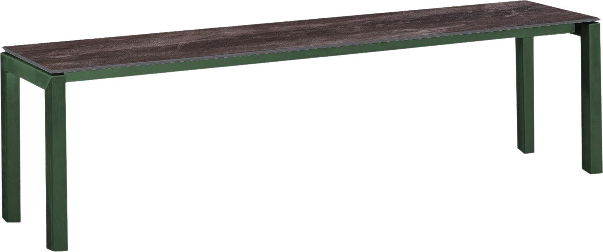 Luzern Glasfaser-Gartenbank Decor 160x32 in Stromboli dunkel / Tannengrün präsentiert im Onlineshop von KAQTU Design AG. Gartenbank ist von Schaffner