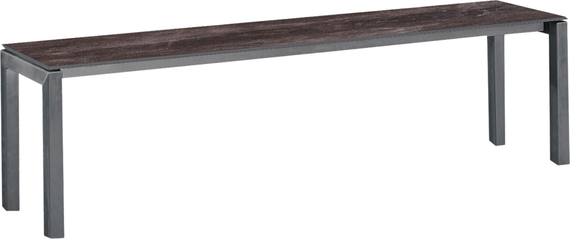 Luzern Glasfaser-Gartenbank Decor 160x32 in Stromboli dunkel / Graphit präsentiert im Onlineshop von KAQTU Design AG. Gartenbank ist von Schaffner