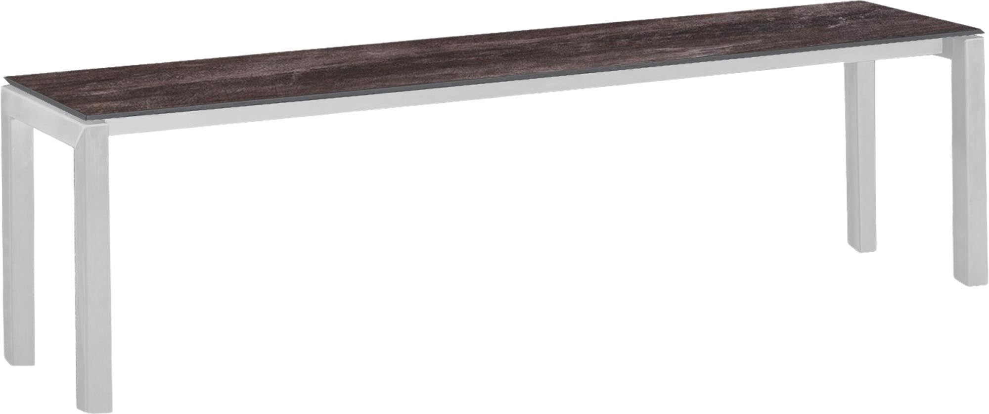 Luzern Glasfaser-Gartenbank Decor 160x32 in Stromboli dunkel / Weiss präsentiert im Onlineshop von KAQTU Design AG. Gartenbank ist von Schaffner