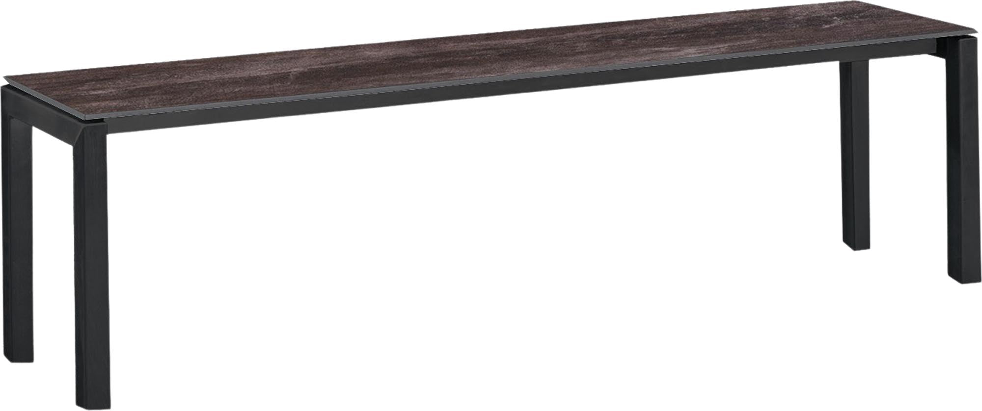 Luzern Glasfaser-Gartenbank Decor 160x32 in Stromboli dunkel / Schwarz präsentiert im Onlineshop von KAQTU Design AG. Gartenbank ist von Schaffner
