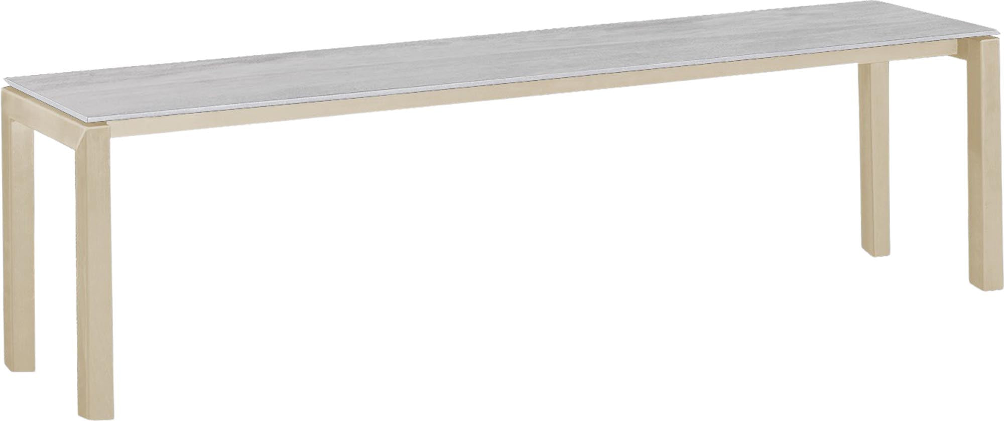 Luzern Glasfaser-Gartenbank Decor 160x32 in Stromboli hell / Pastellsand präsentiert im Onlineshop von KAQTU Design AG. Gartenbank ist von Schaffner