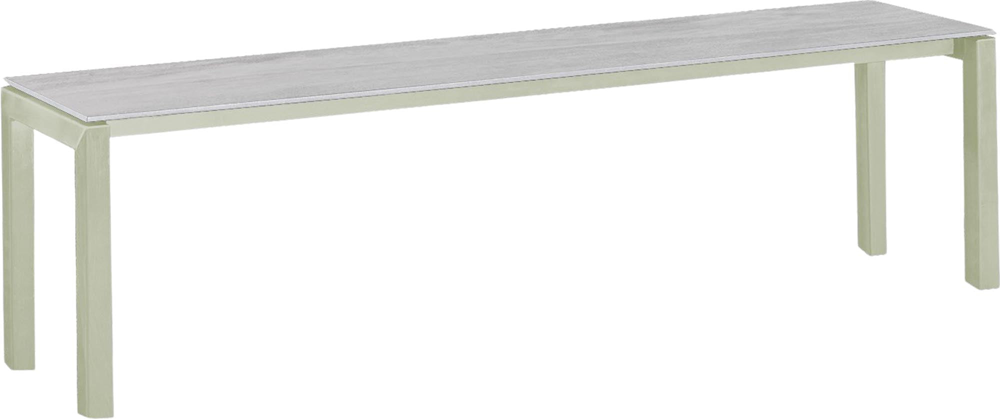 Luzern Glasfaser-Gartenbank Decor 160x32 in Stromboli hell / Pastellgrün präsentiert im Onlineshop von KAQTU Design AG. Gartenbank ist von Schaffner