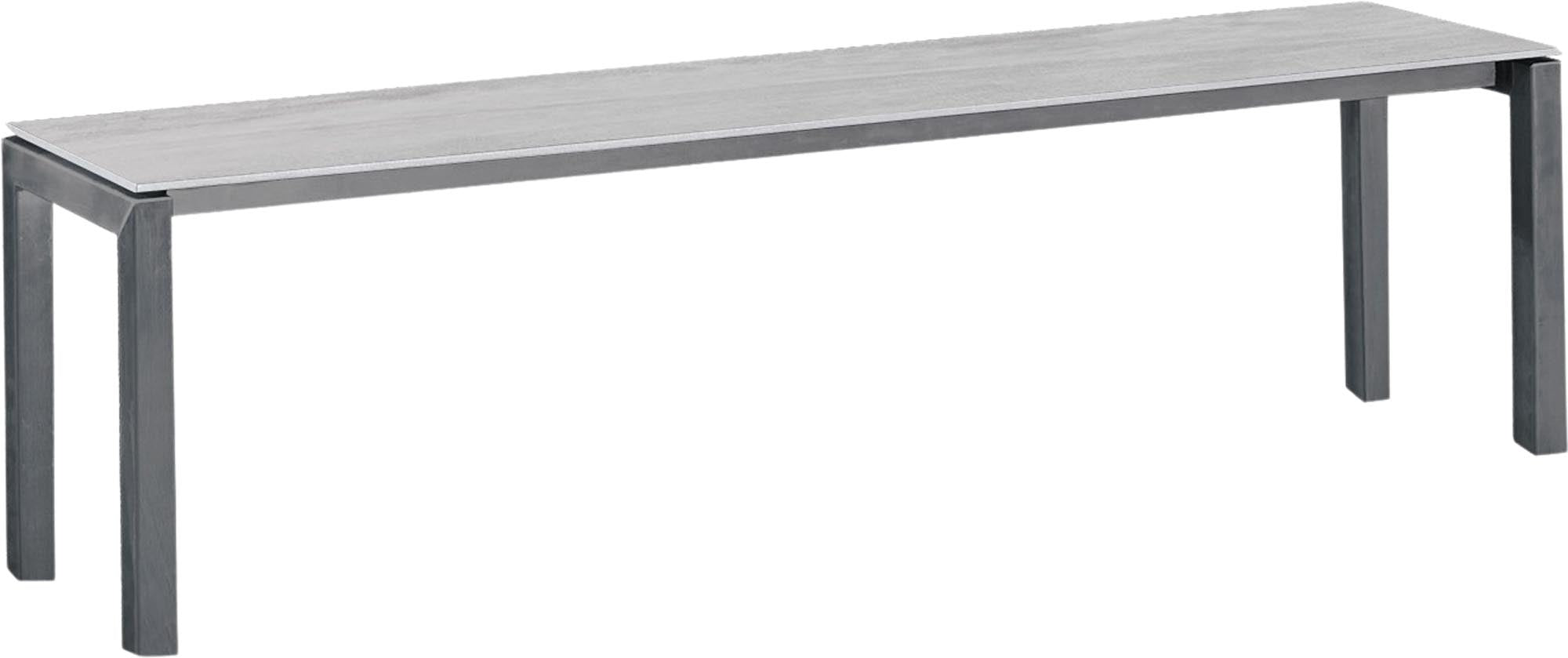 Luzern Glasfaser-Gartenbank Decor 160x32 in Stromboli hell / Graphit präsentiert im Onlineshop von KAQTU Design AG. Gartenbank ist von Schaffner