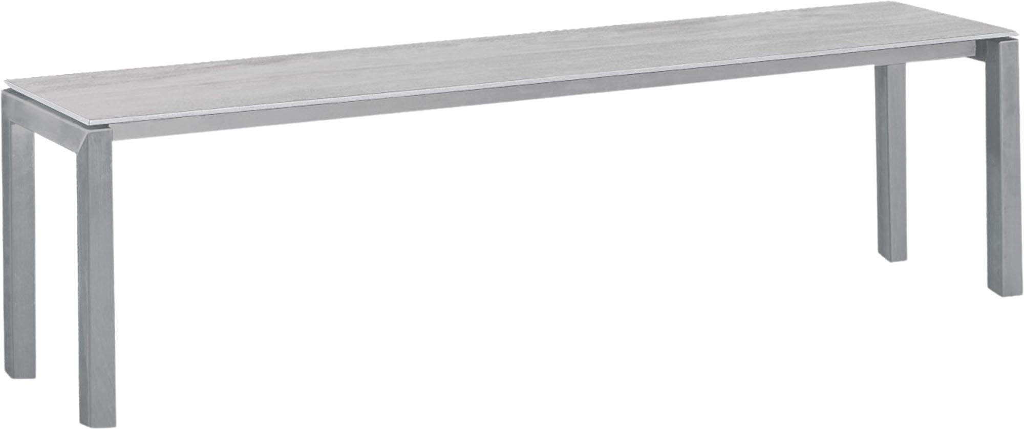 Luzern Glasfaser-Gartenbank Decor 160x32 in Stromboli hell / Alusilber präsentiert im Onlineshop von KAQTU Design AG. Gartenbank ist von Schaffner
