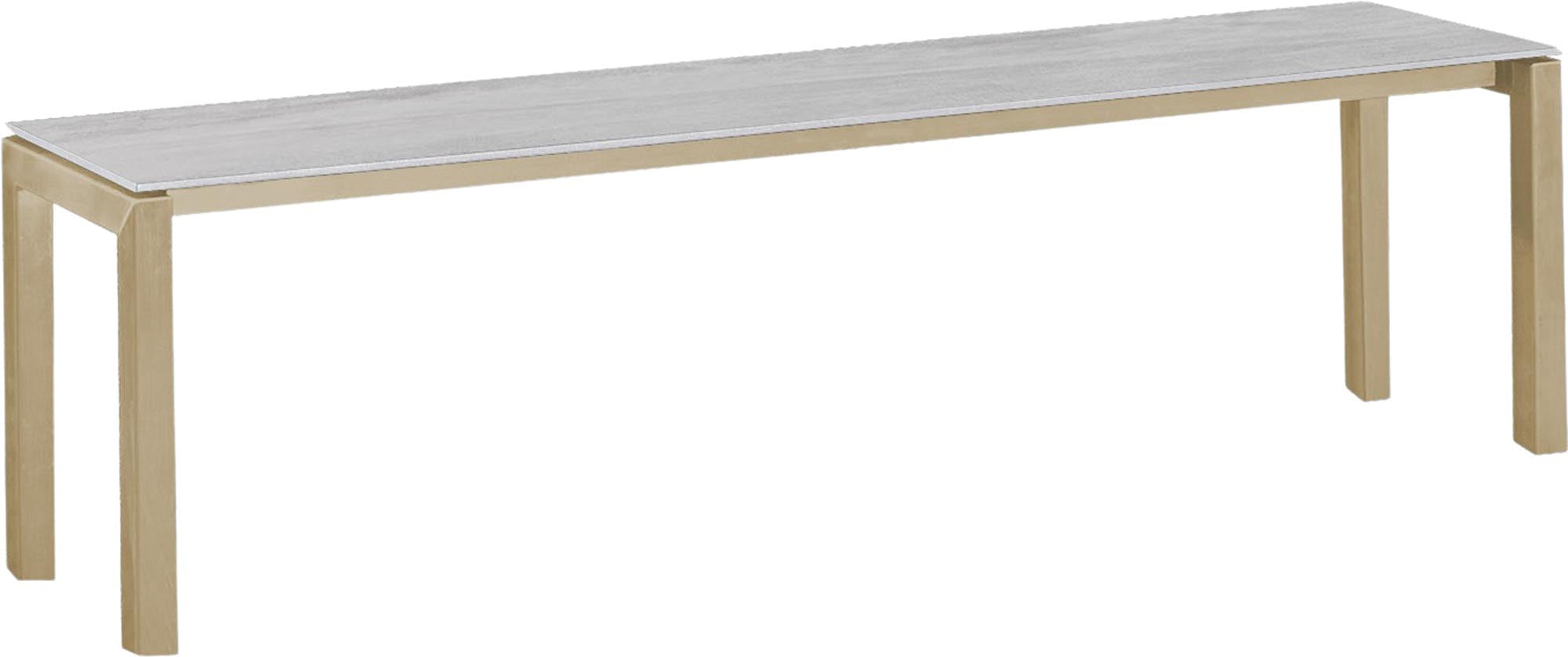 Luzern Glasfaser-Gartenbank Decor 160x32 in Stromboli hell / Pastellbraun präsentiert im Onlineshop von KAQTU Design AG. Gartenbank ist von Schaffner