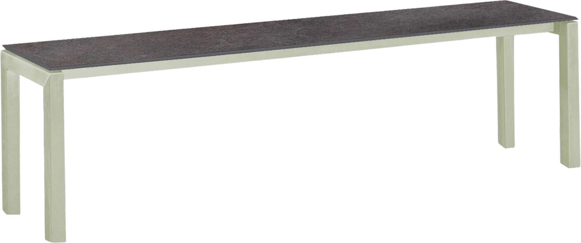 Luzern Glasfaser-Gartenbank Decor 160x32 in Cooperfield / Pastellgrün präsentiert im Onlineshop von KAQTU Design AG. Gartenbank ist von Schaffner