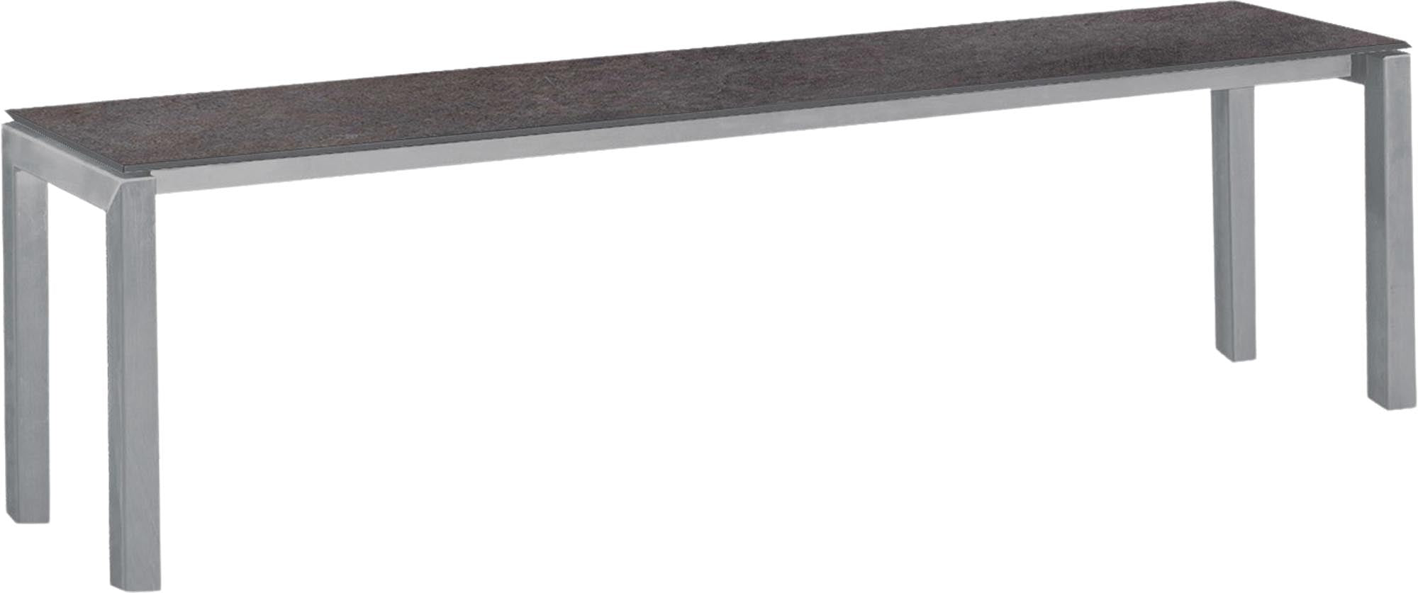 Luzern Glasfaser-Gartenbank Decor 160x32 in Cooperfield / Alusilber präsentiert im Onlineshop von KAQTU Design AG. Gartenbank ist von Schaffner