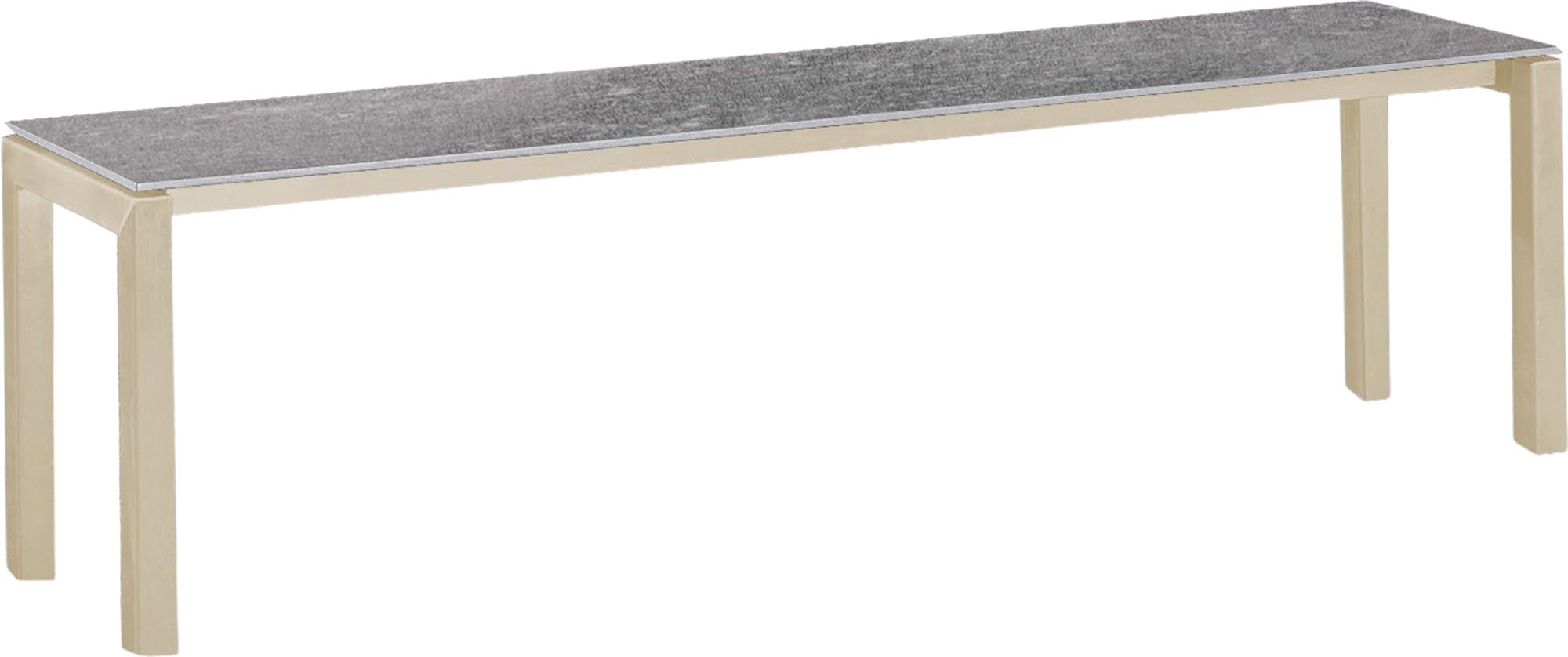 Luzern Glasfaser-Gartenbank Decor 160x32 in Beton / Pastellsand präsentiert im Onlineshop von KAQTU Design AG. Gartenbank ist von Schaffner