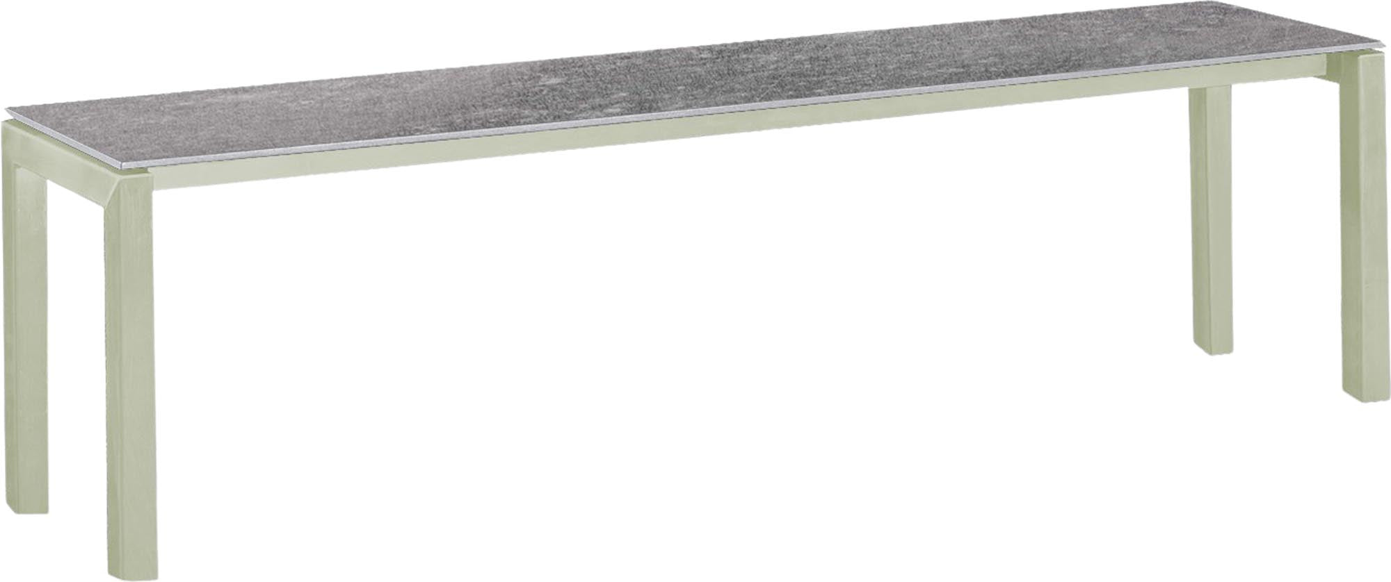 Luzern Glasfaser-Gartenbank Decor 160x32 in Beton / Pastellgrün präsentiert im Onlineshop von KAQTU Design AG. Gartenbank ist von Schaffner