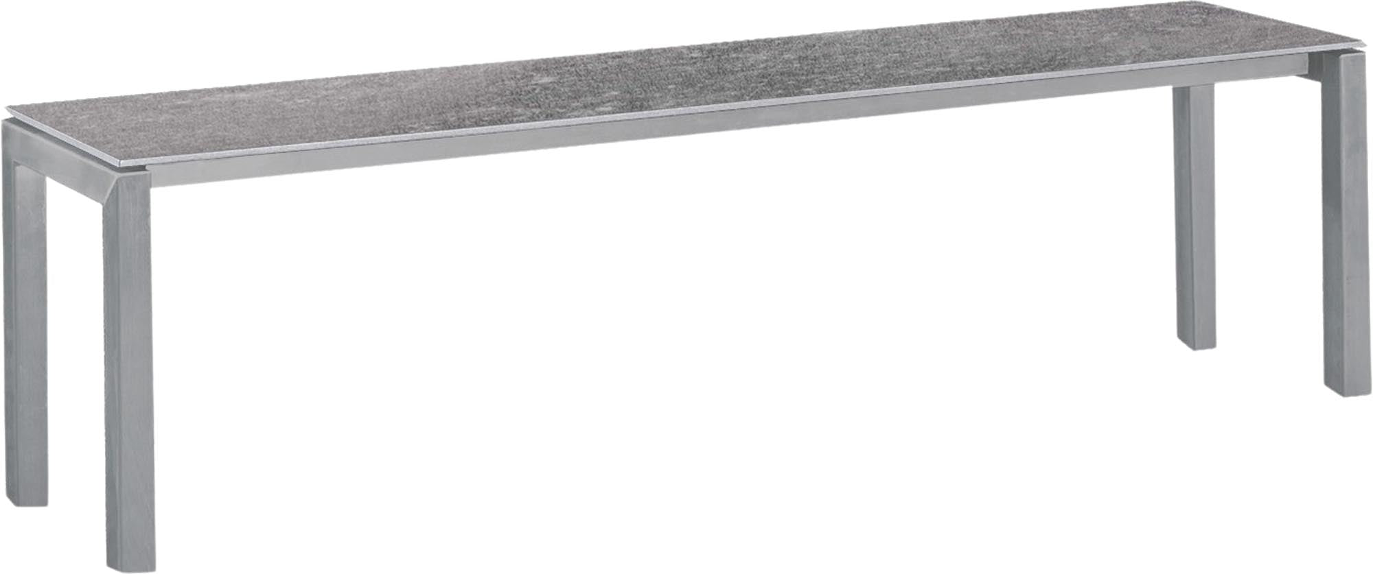 Luzern Glasfaser-Gartenbank Decor 160x32 in Beton / Alusilber präsentiert im Onlineshop von KAQTU Design AG. Gartenbank ist von Schaffner