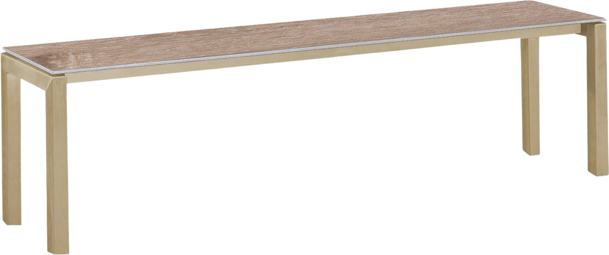 Luzern Glasfaser-Gartenbank Decor 160x32 in Eiche Landhaus / Pastellbraun präsentiert im Onlineshop von KAQTU Design AG. Gartenbank ist von Schaffner