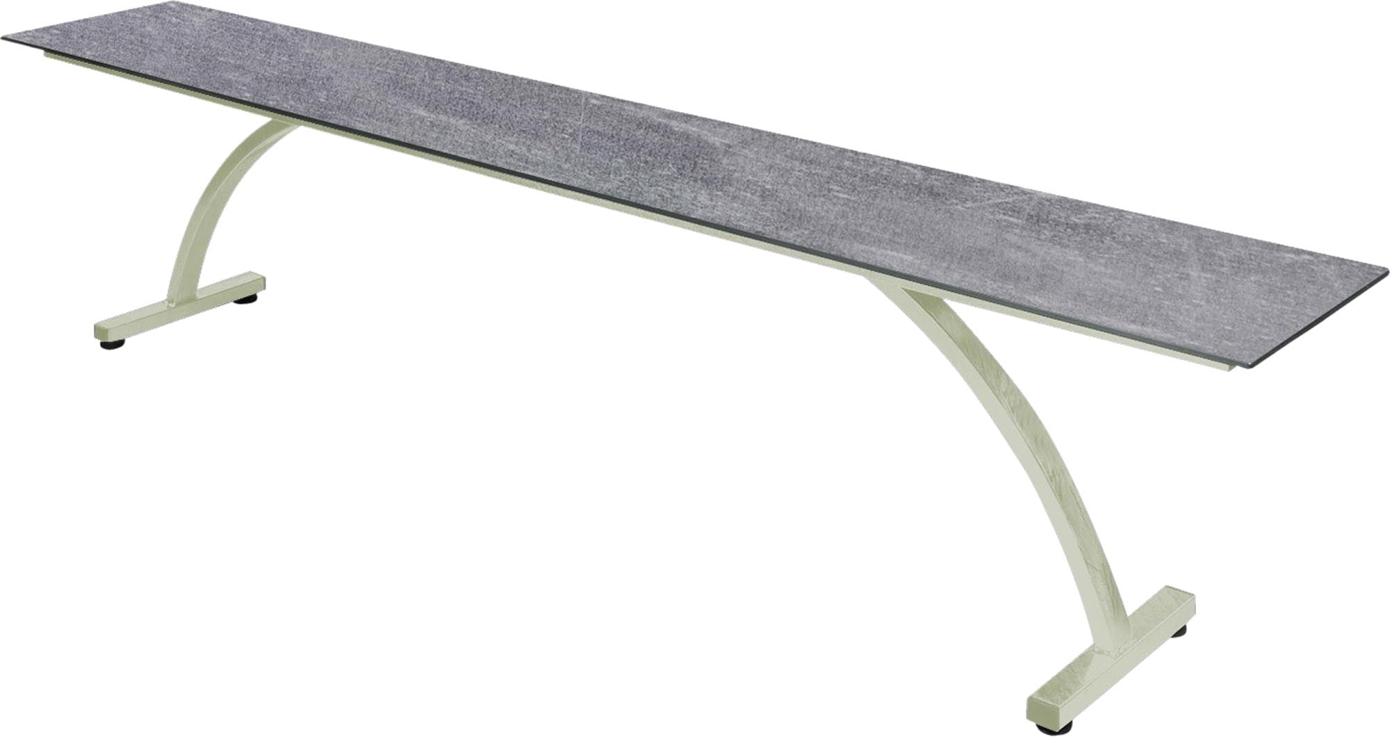 Bernardino Gartenbank aus Glasfasern 220x32 in Beton präsentiert im Onlineshop von KAQTU Design AG. Gartenbank ist von Schaffner