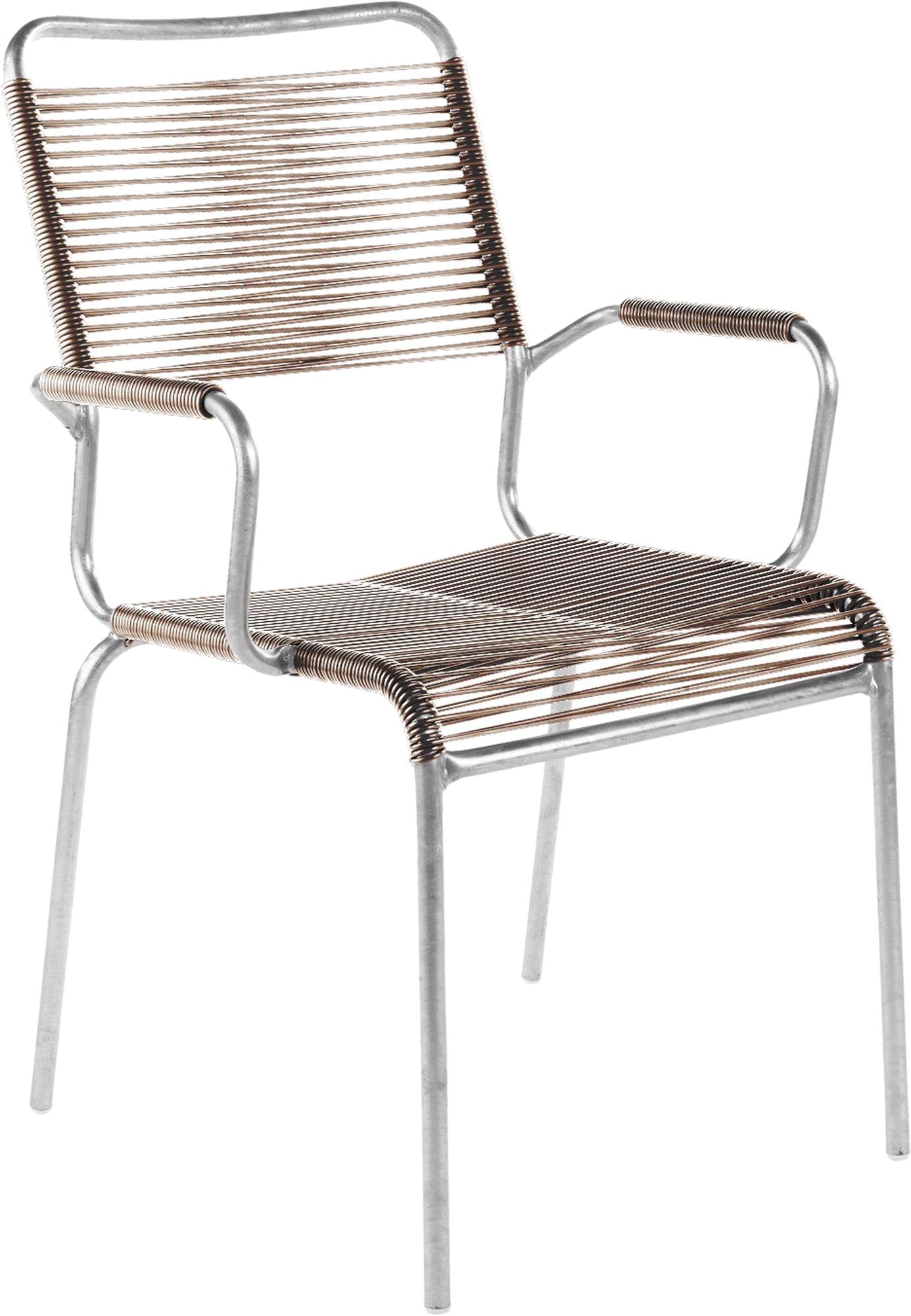 Stilvoller Rigi Spaghettistuhl mit Armlehnen von Schaffner.