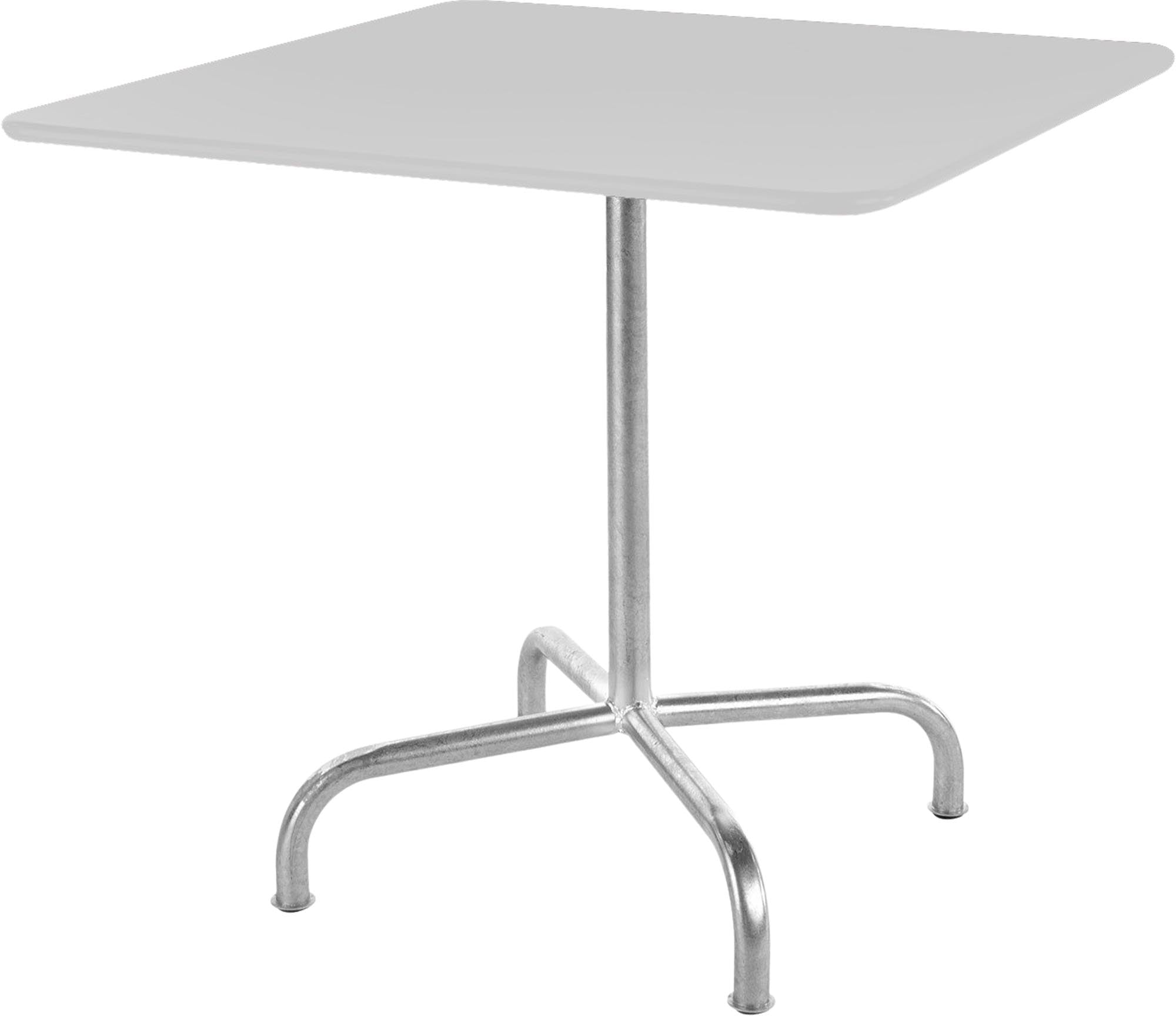 Eleganter, klappbarer Rigi Metall-Gartentisch 90x90 cm aus robustem Stahl, wetterfest und langlebig. Ideal für Balkon, Garten oder Terrasse, made in Switzerland.