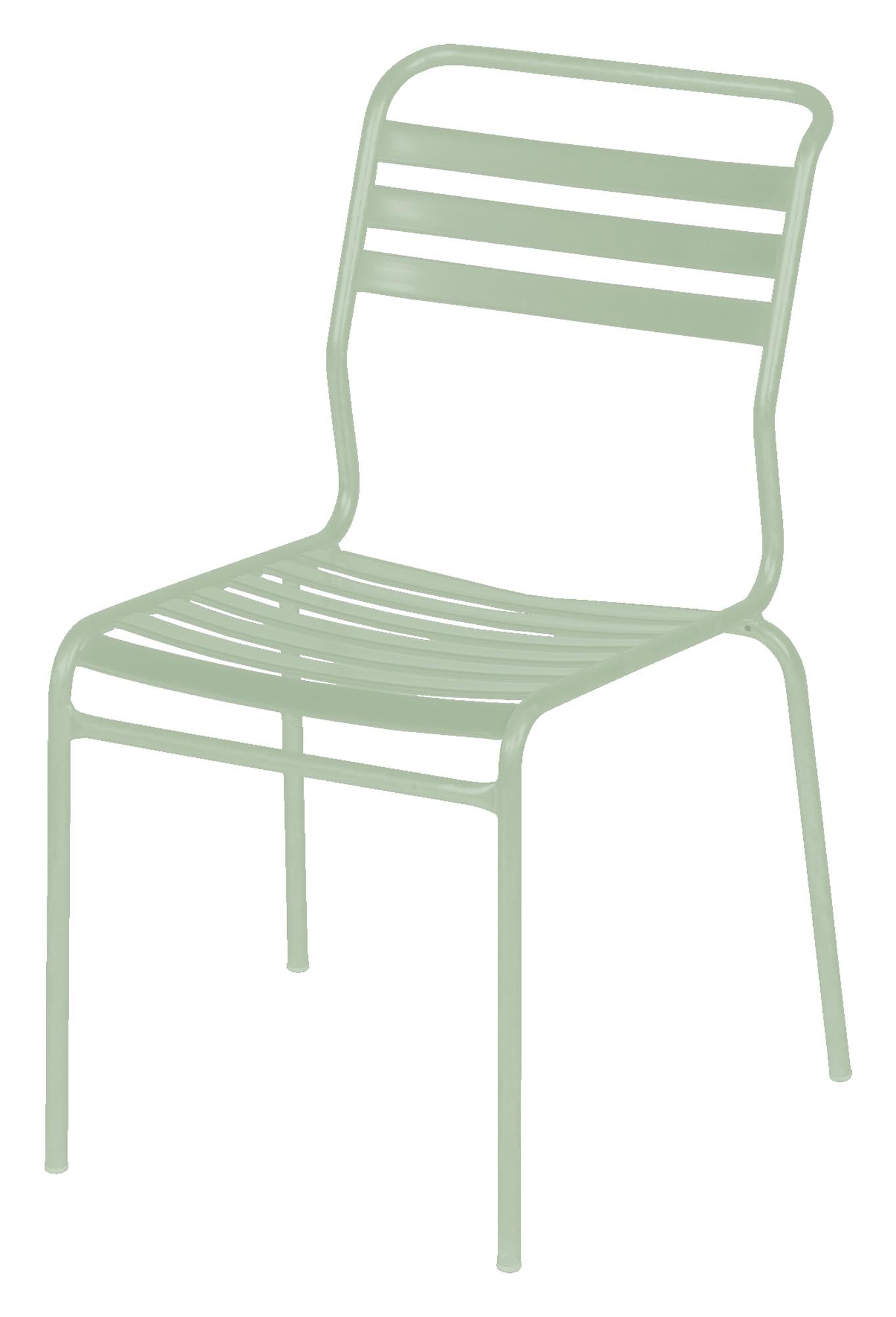 Schaffner Säntis Lättli-Gartenstuhl ohne Armlehne, langlebig, wetterfest, atmungsaktiv, nachhaltiges Design, Schweizer Qualität, perfekt für Garten und Terrasse.