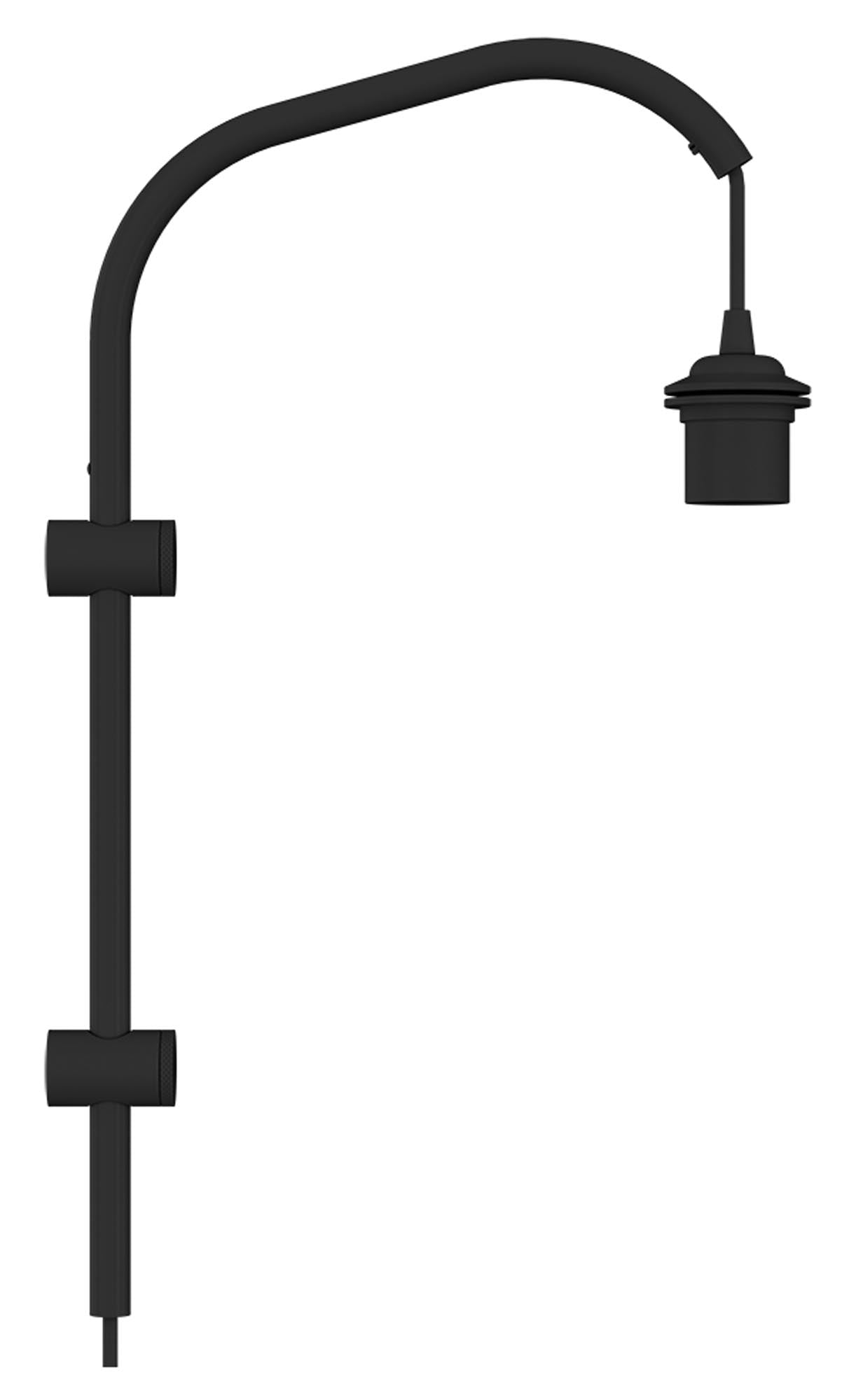 Eleganter Wandständer Willow: Minimalistisches Design, inspiriert von Weidenbäumen. Flexibel, in Weiss/Schwarz, ideal für Leselampen.