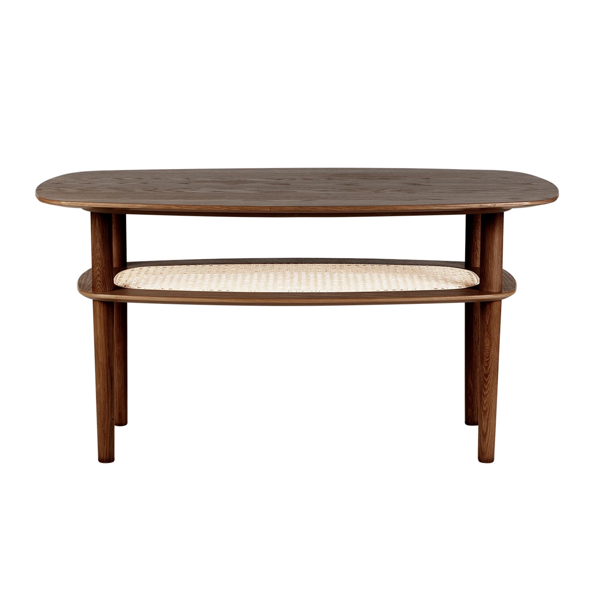Eleganter Together Couchtisch von Umage aus Eichenholz mit venezianischer Ablage. Ideal für gesellige Abende und stilvolle Wohnzimmer.